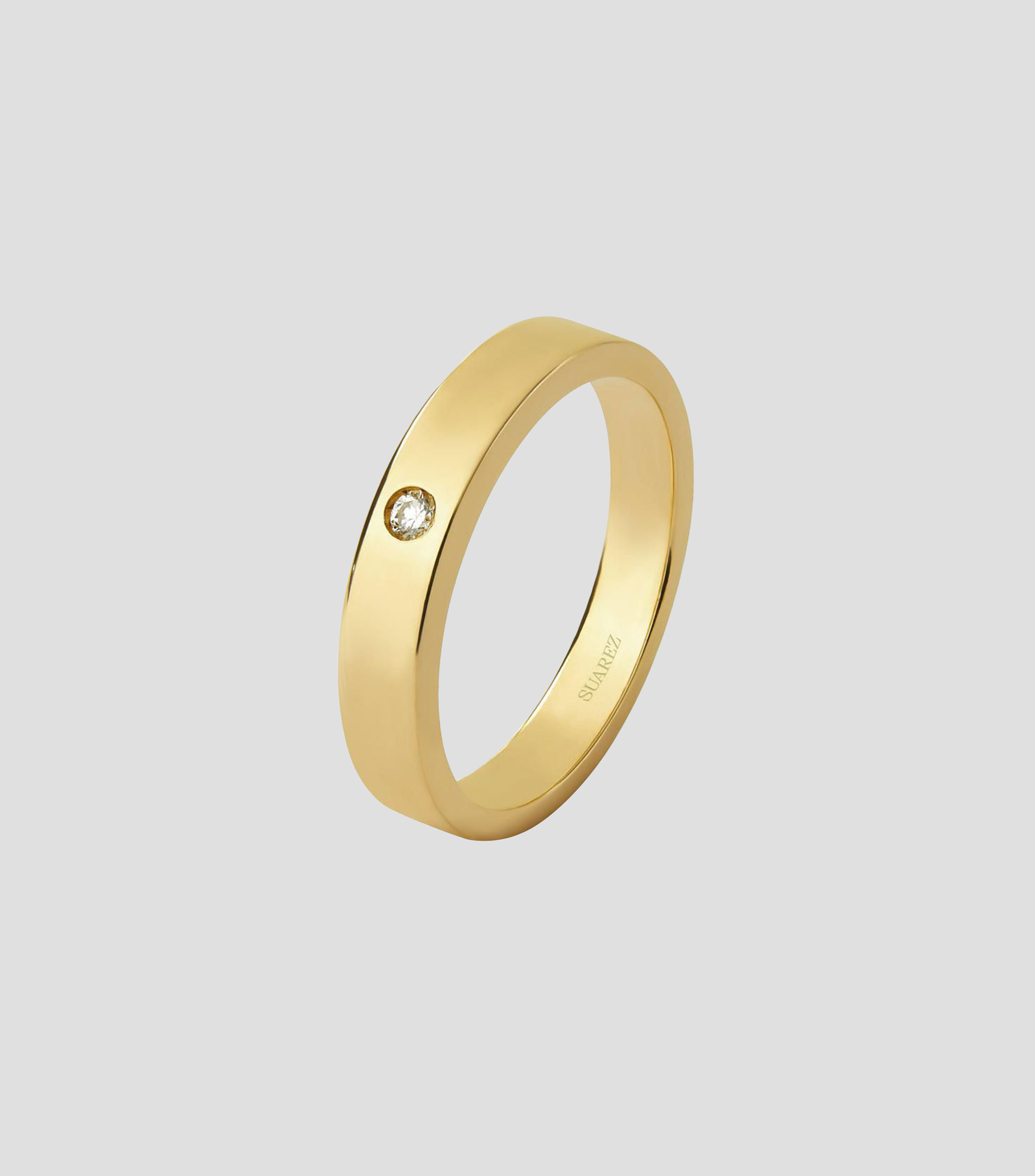 Anillo Alianza de boda en Oro amarillo de 18 Kilates con diamante Mujer