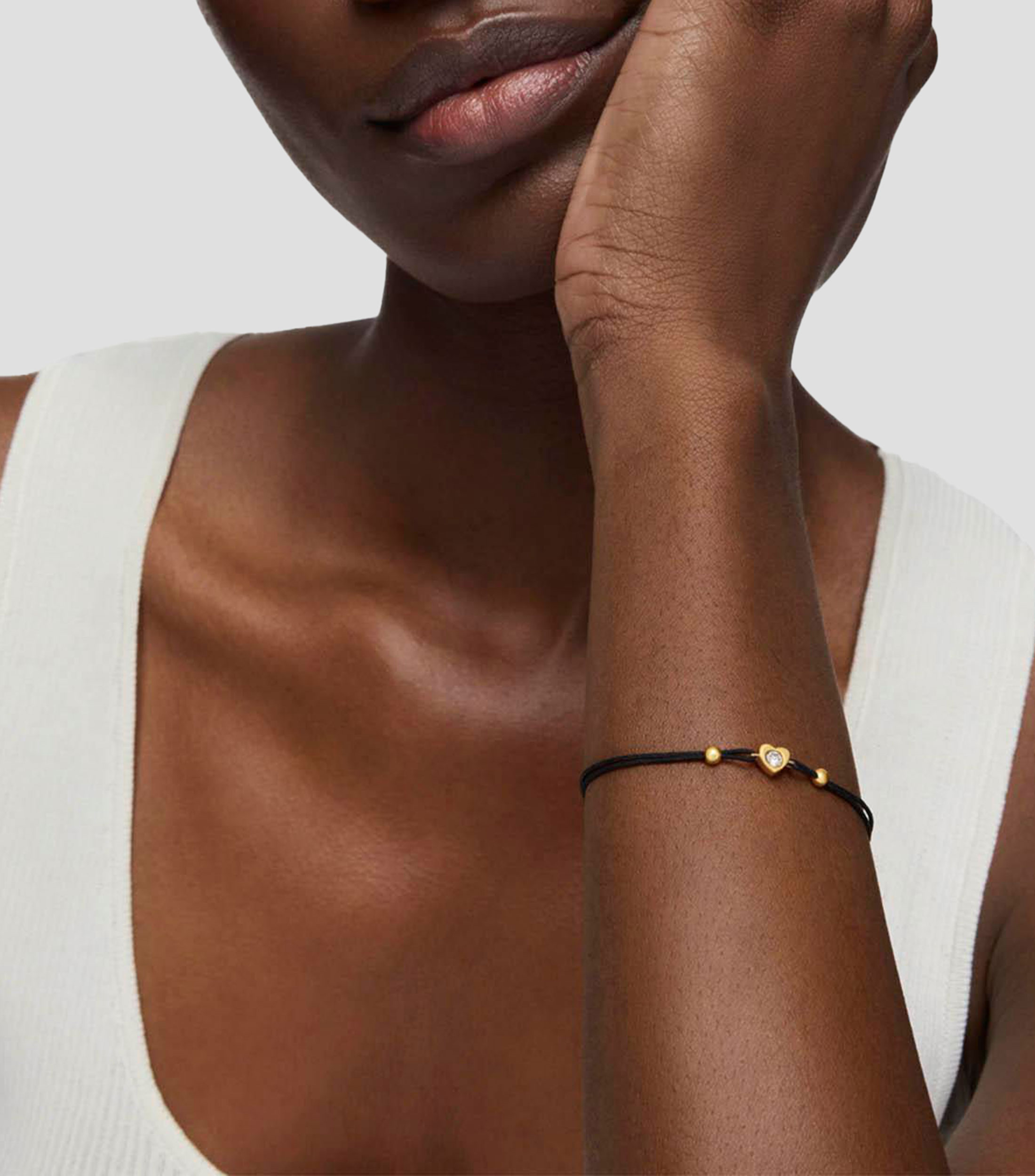 Pulsera en oro con motivo de corazón Mujer