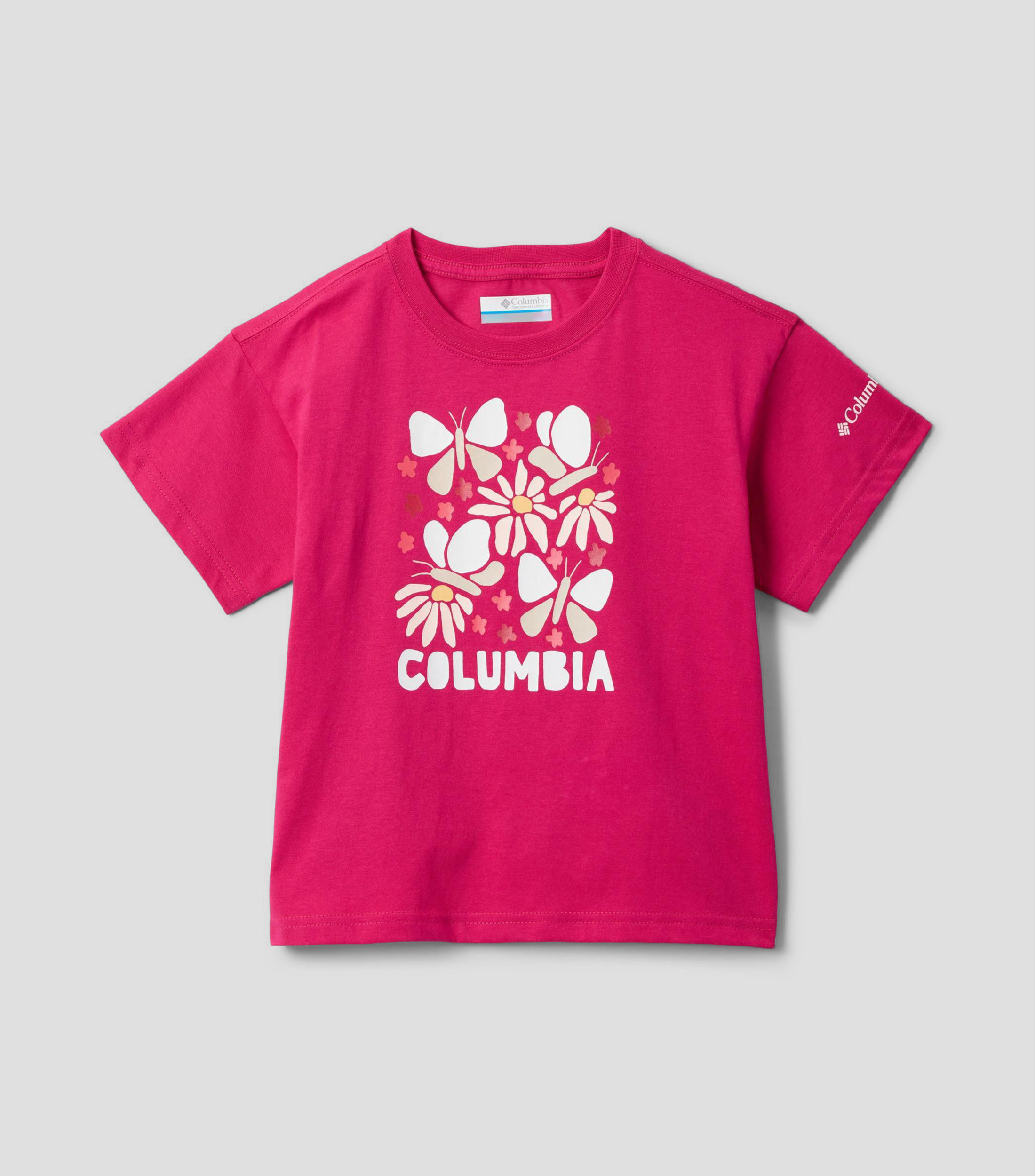Playera de cuello redondo con manga corta estampada Niña