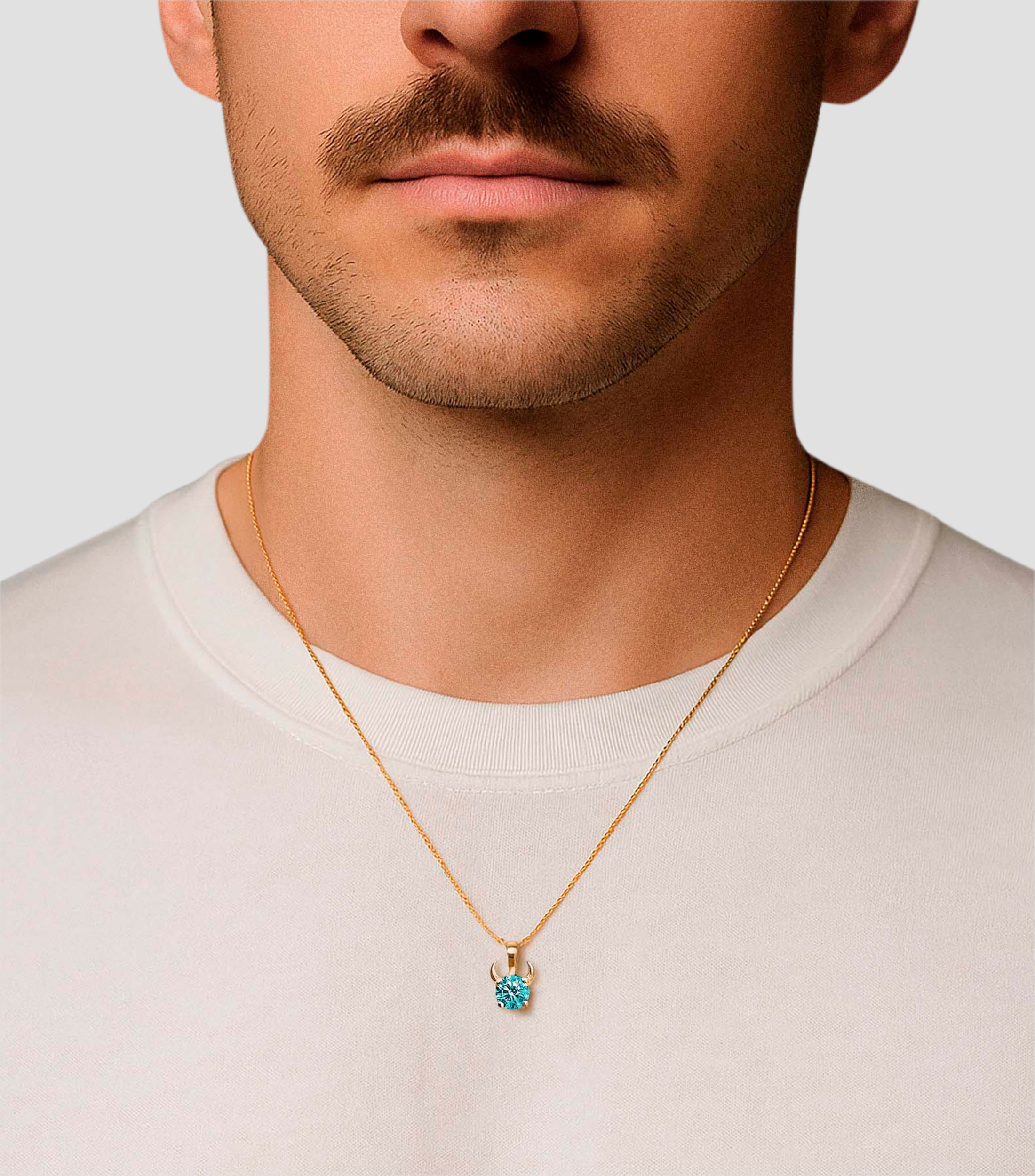 Dije en Oro de 14 Kilates con Topacio Azul Unisex