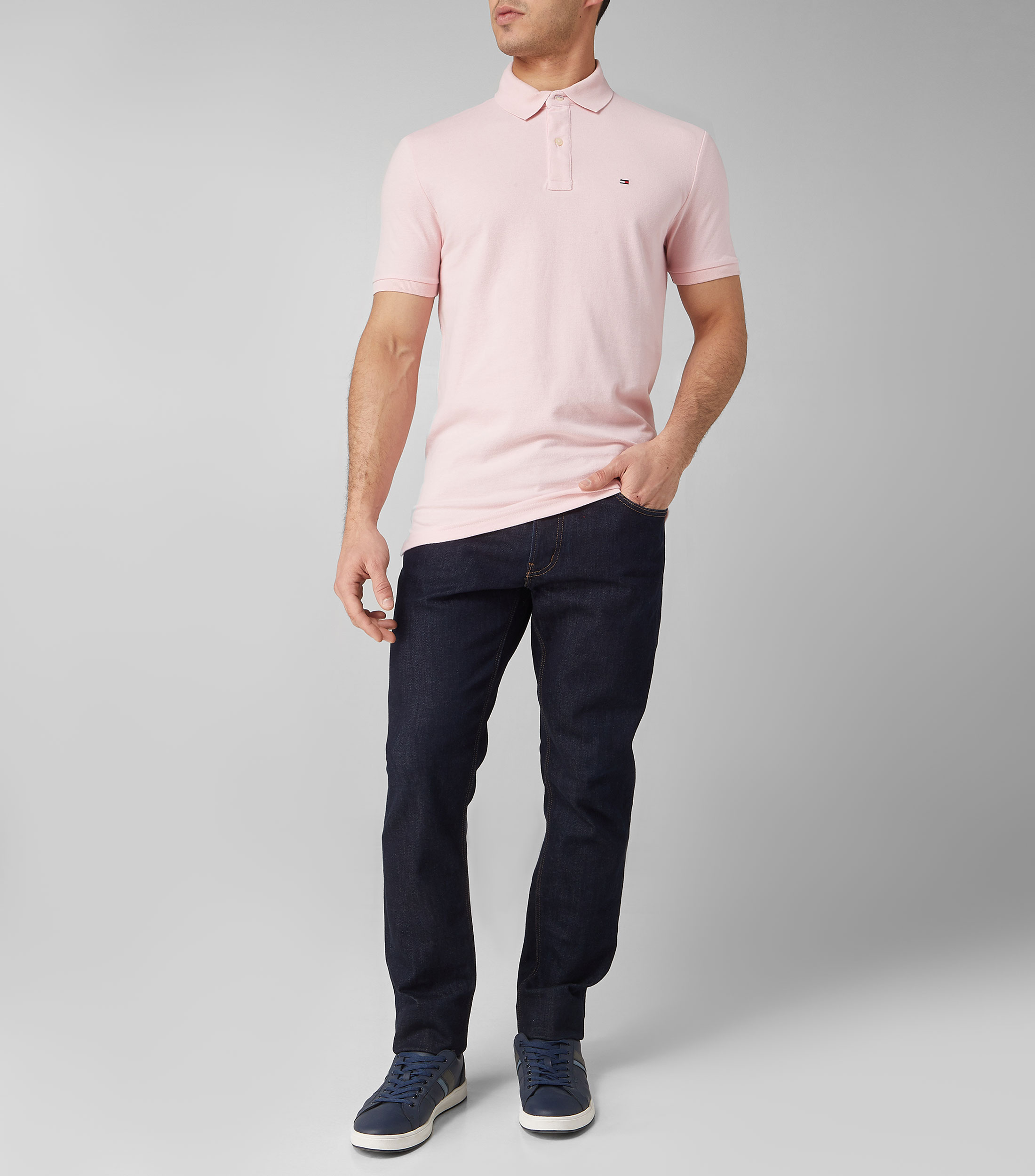 Playera tipo Polo rosa de manga corta Hombre