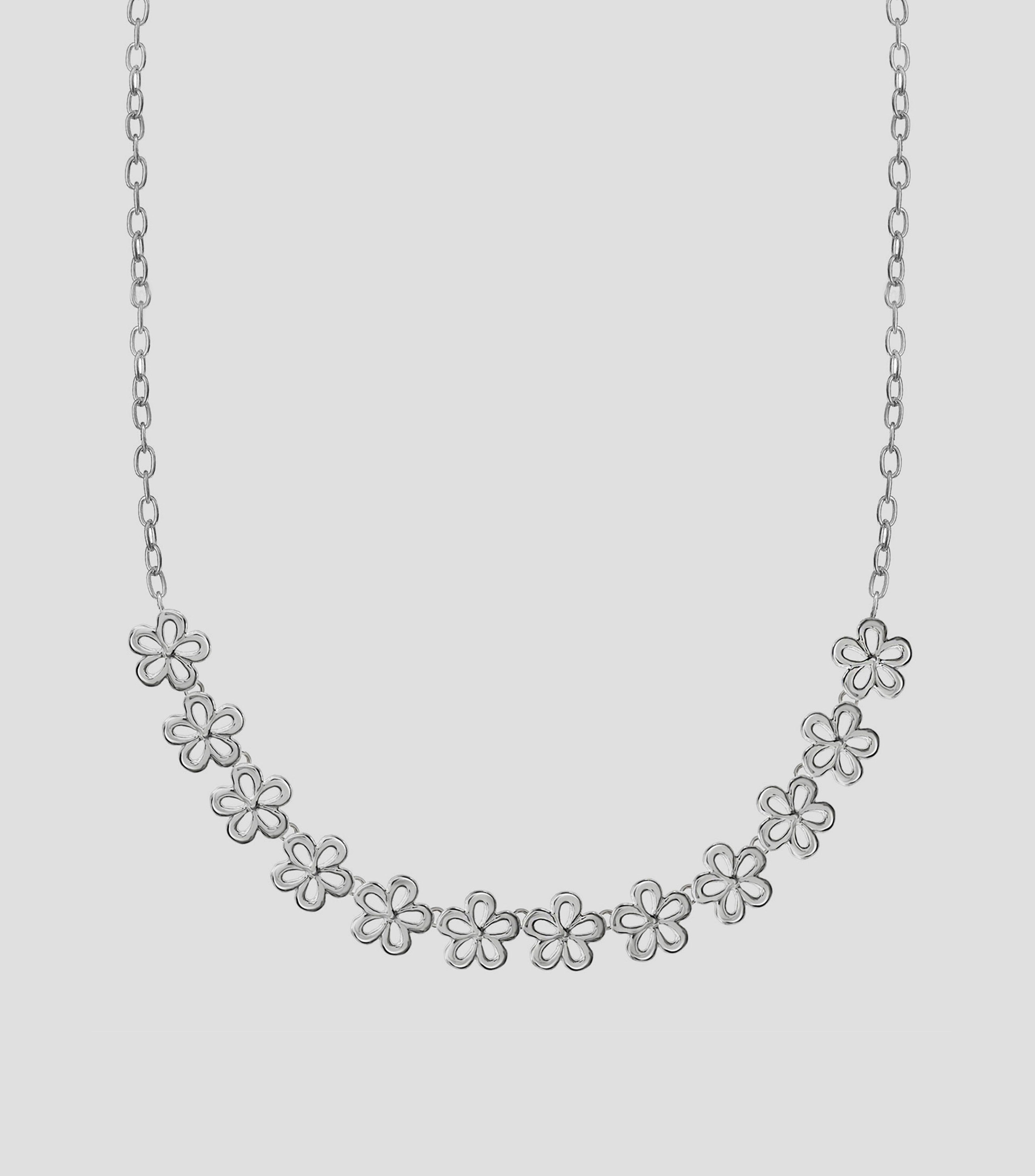Collar Alegría 12 flores en plata .925 Mujer