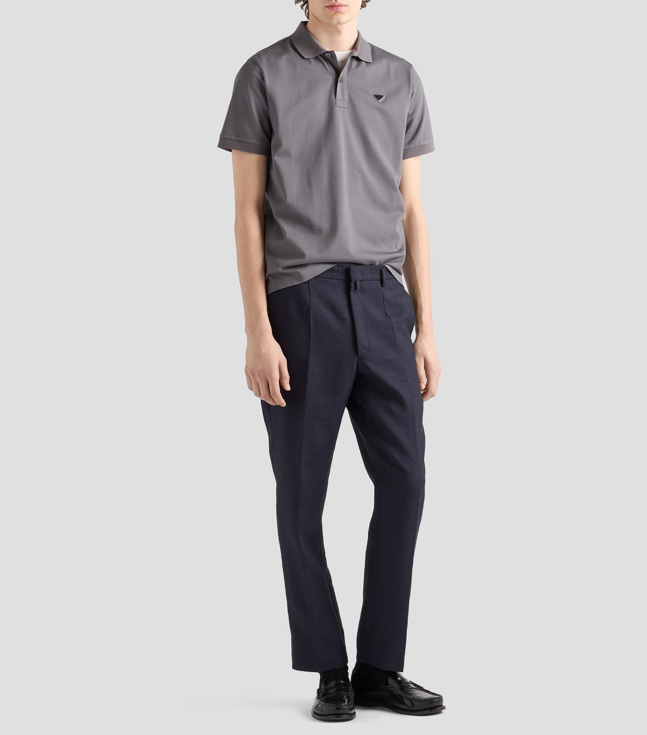 Playera tipo polo manga corta lisa Hombre