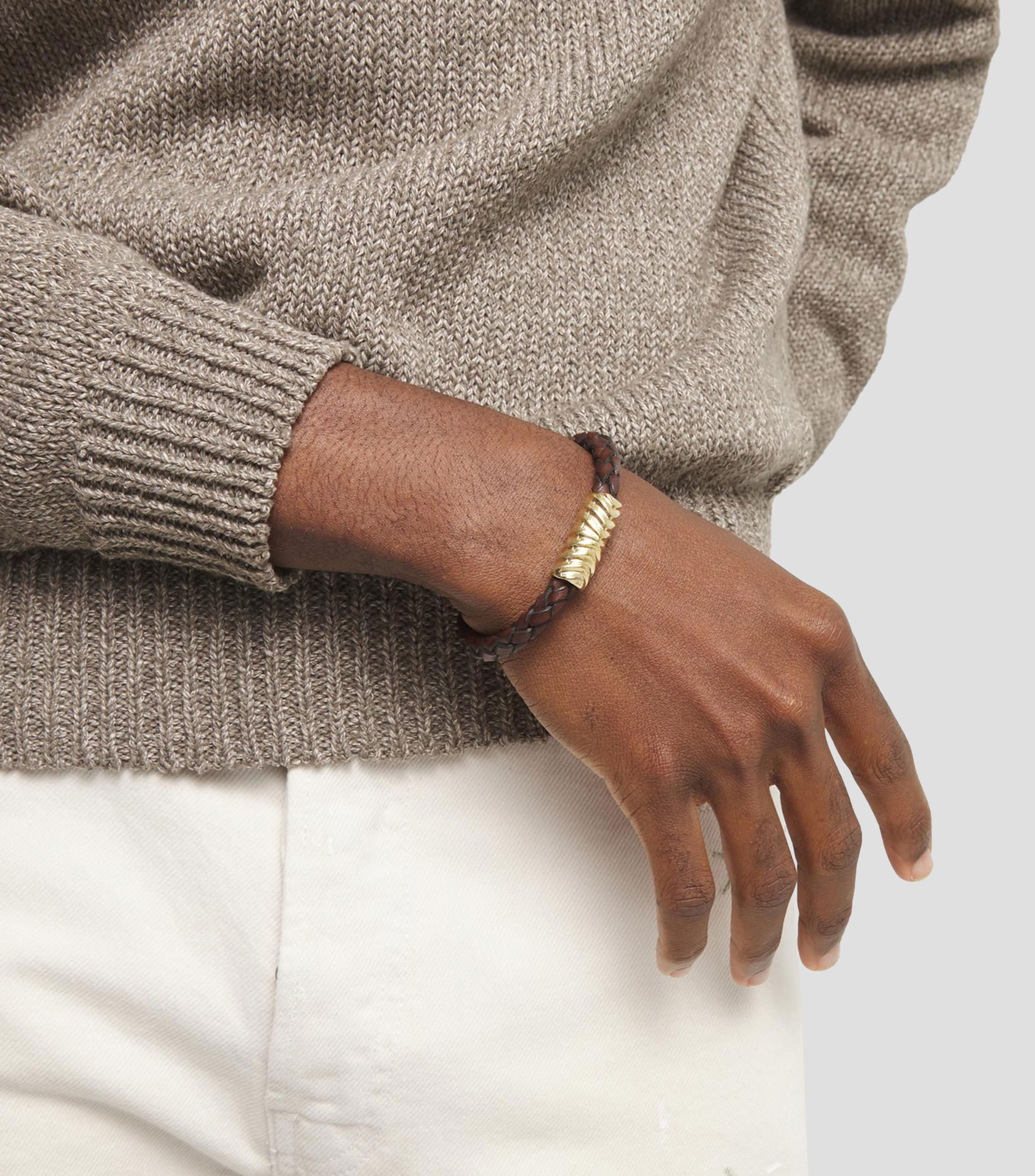 Pulsera de cuero trenzada Hombre