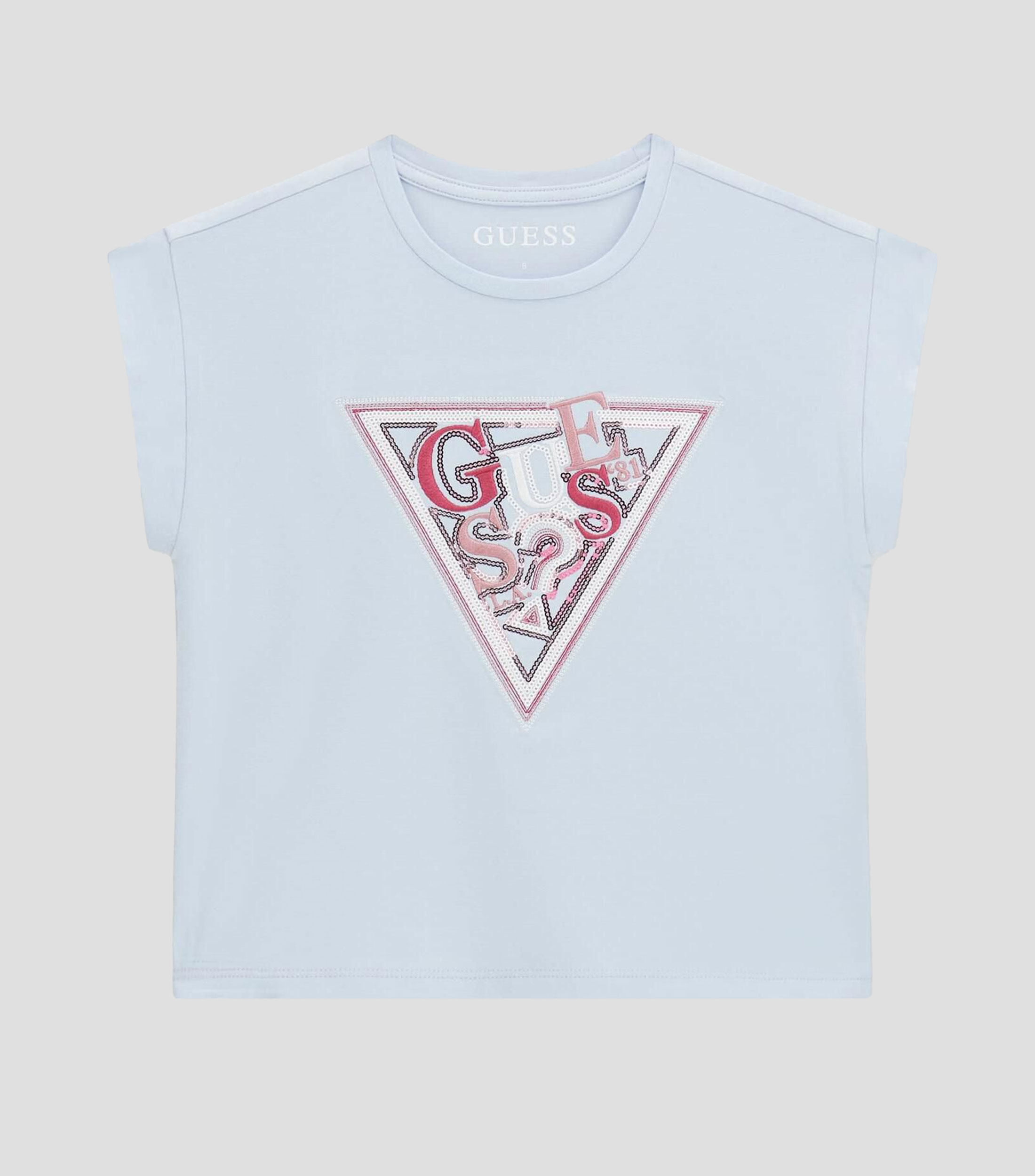 Playera cuello redondo sin mangas estampada Niña