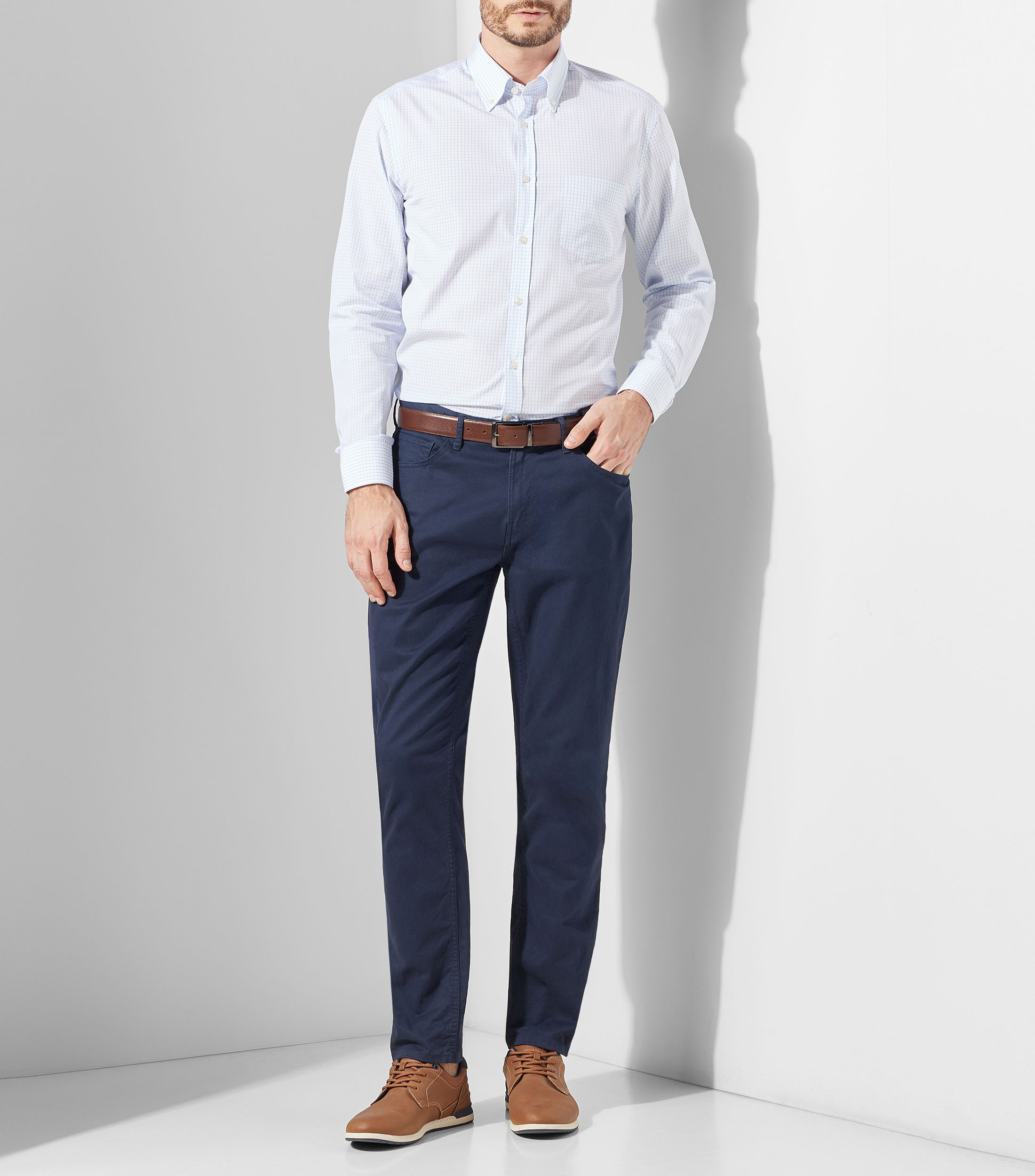Camisa cuadros manga larga Hombre
