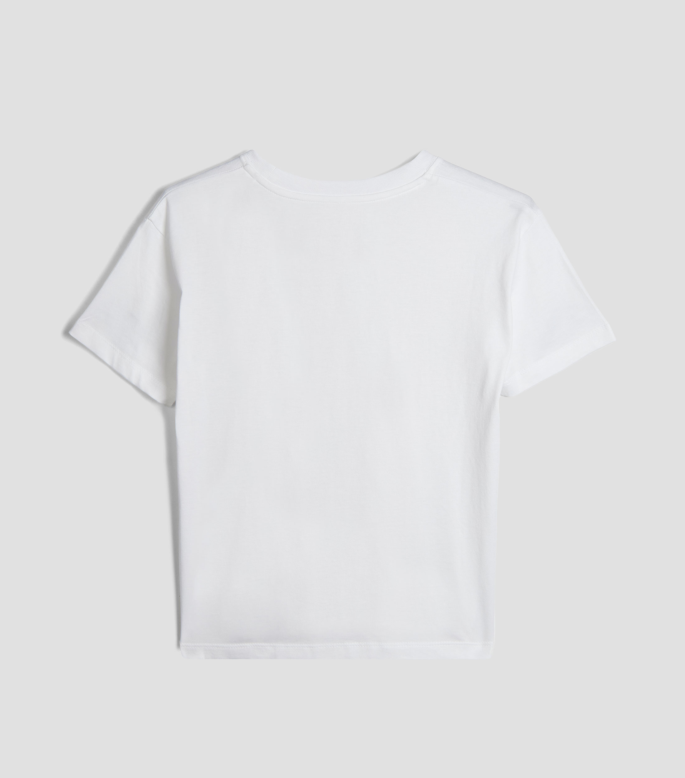 Playera cuello redondo manga corta lisa con bordado Niño