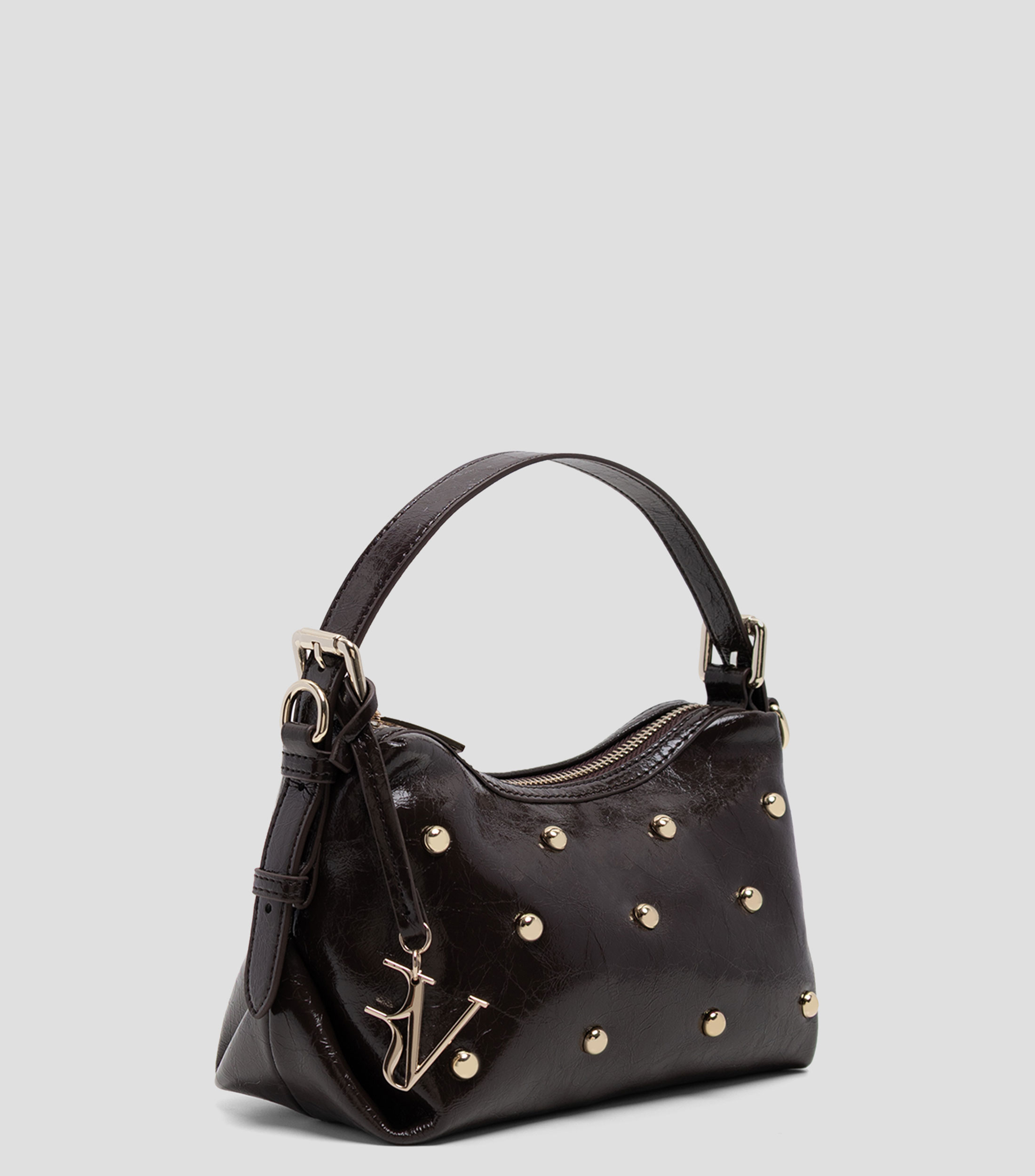 Bolsa shoulder lisa con detalle texturizado Mujer