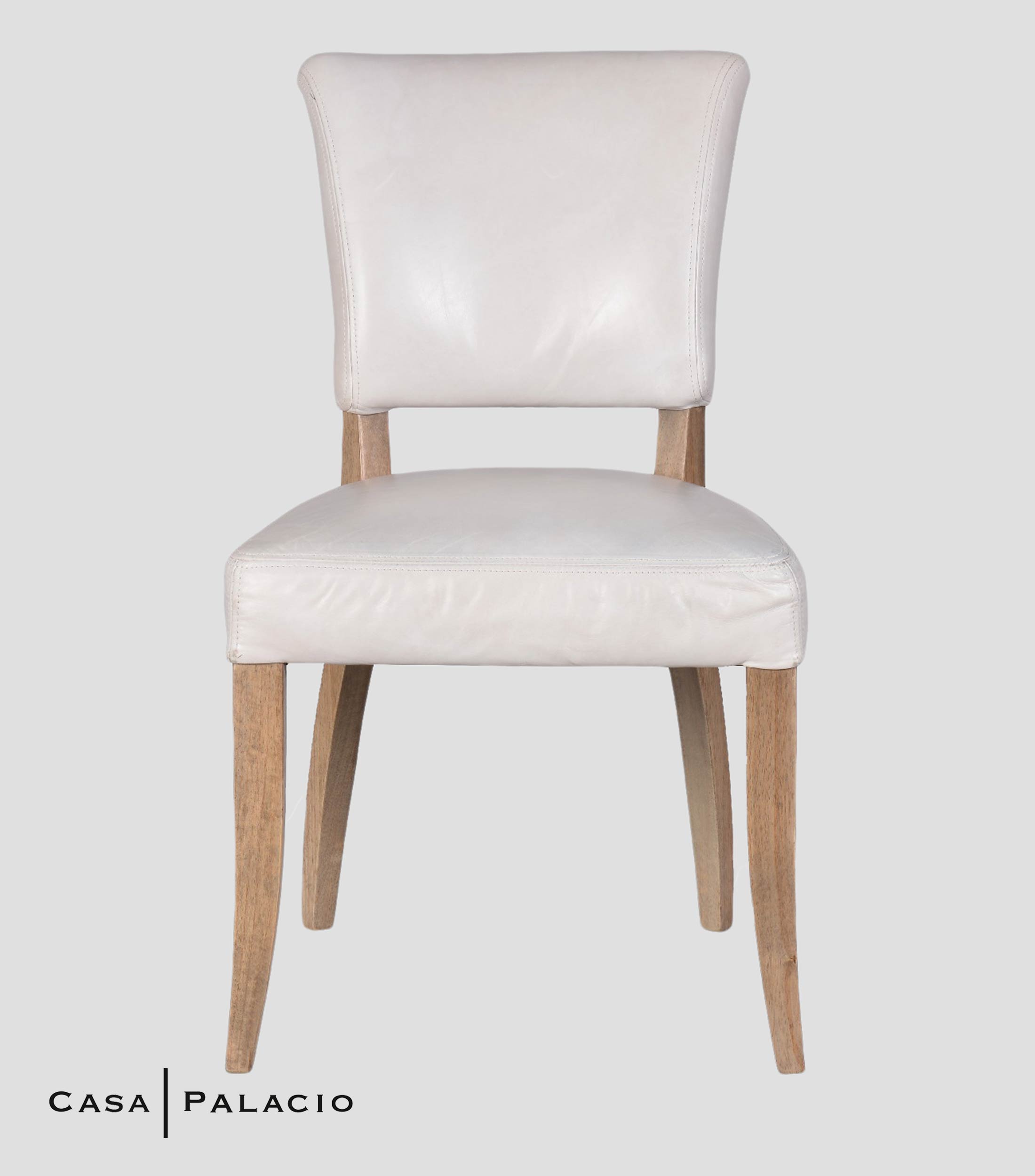 Silla para comedor Mimi en piel y textil Blanca