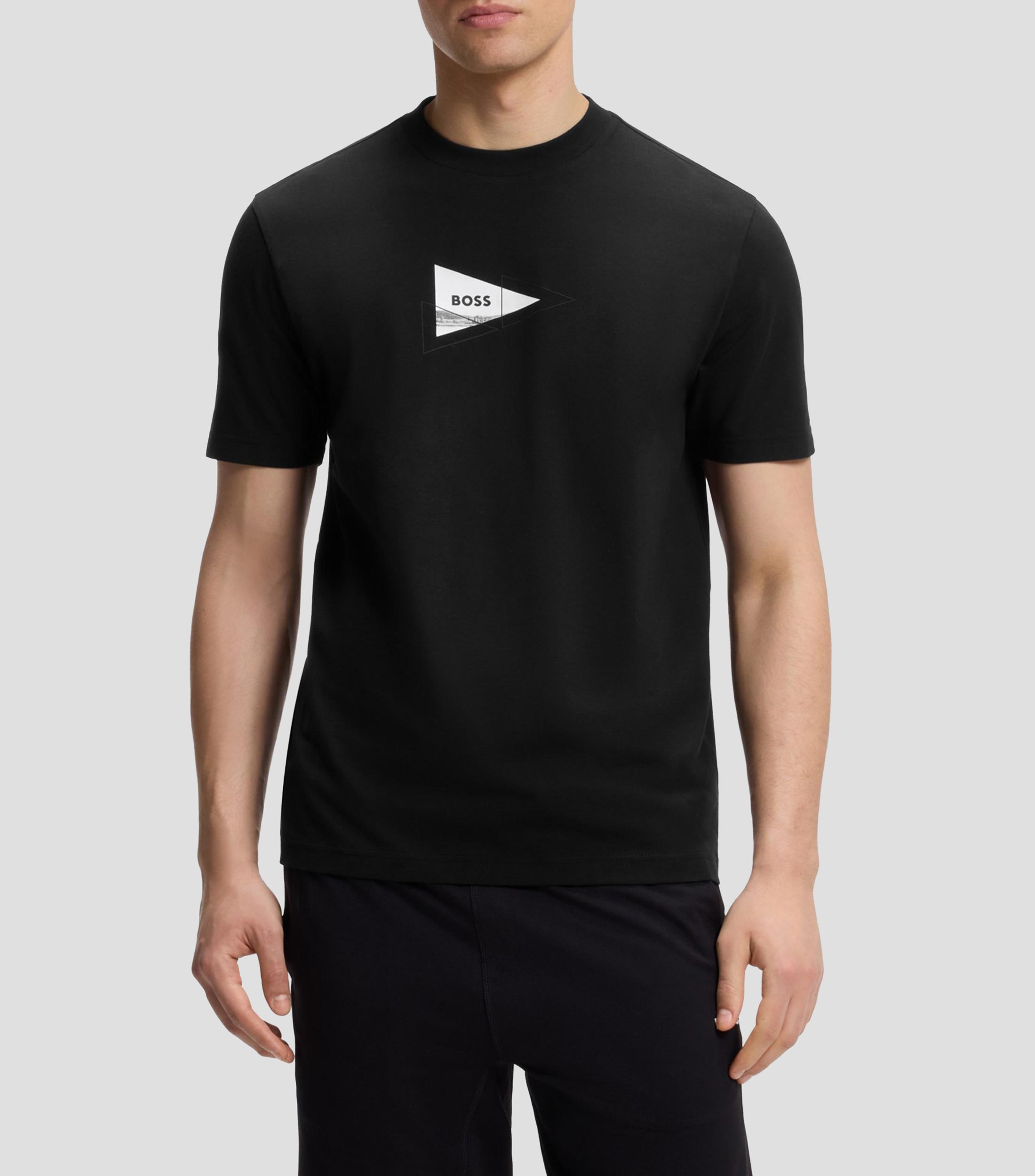 Playera cuello redondo manga corta estampada Hombre
