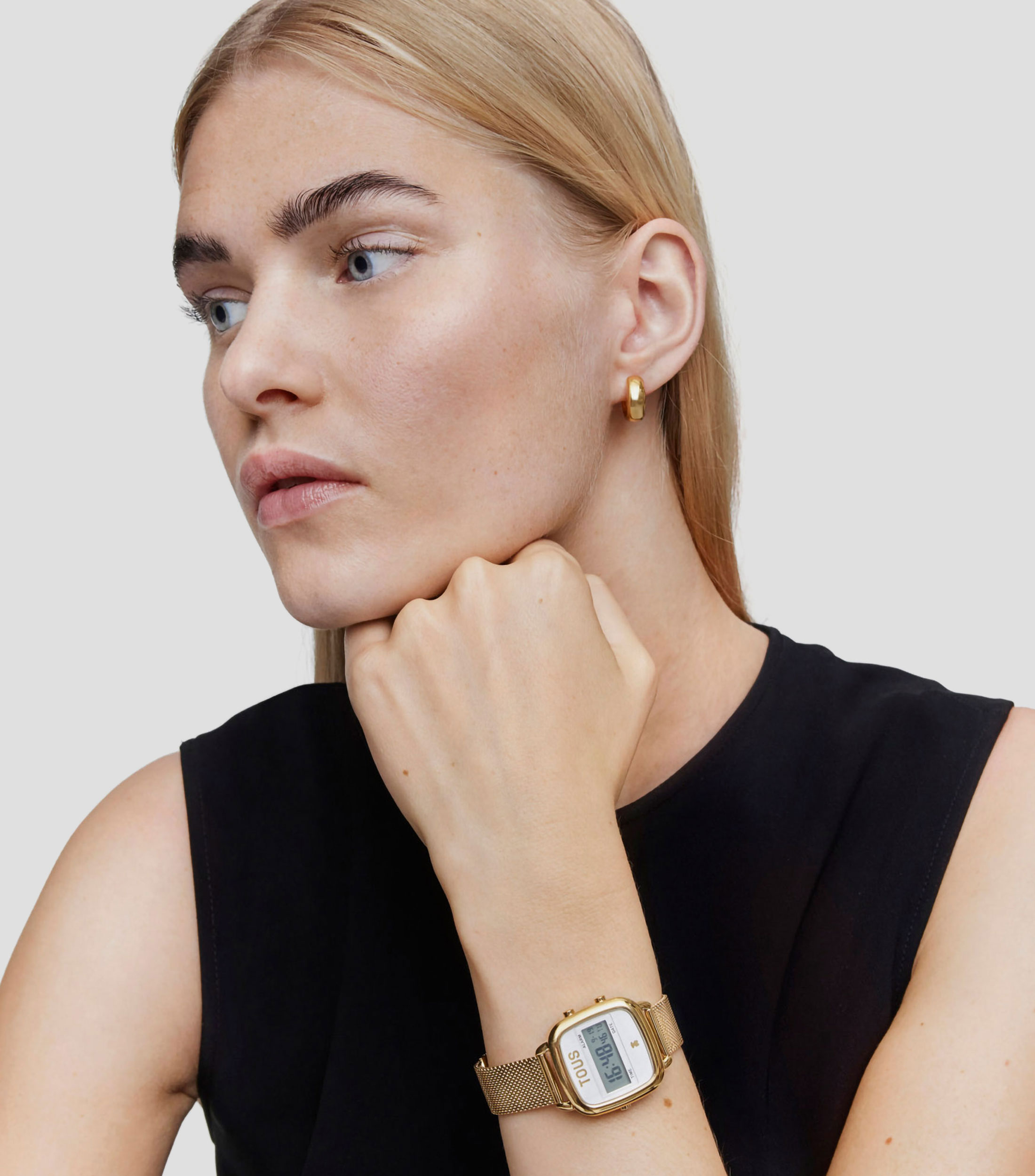 Reloj digital para mujer D-Logo New Casual, Dorado