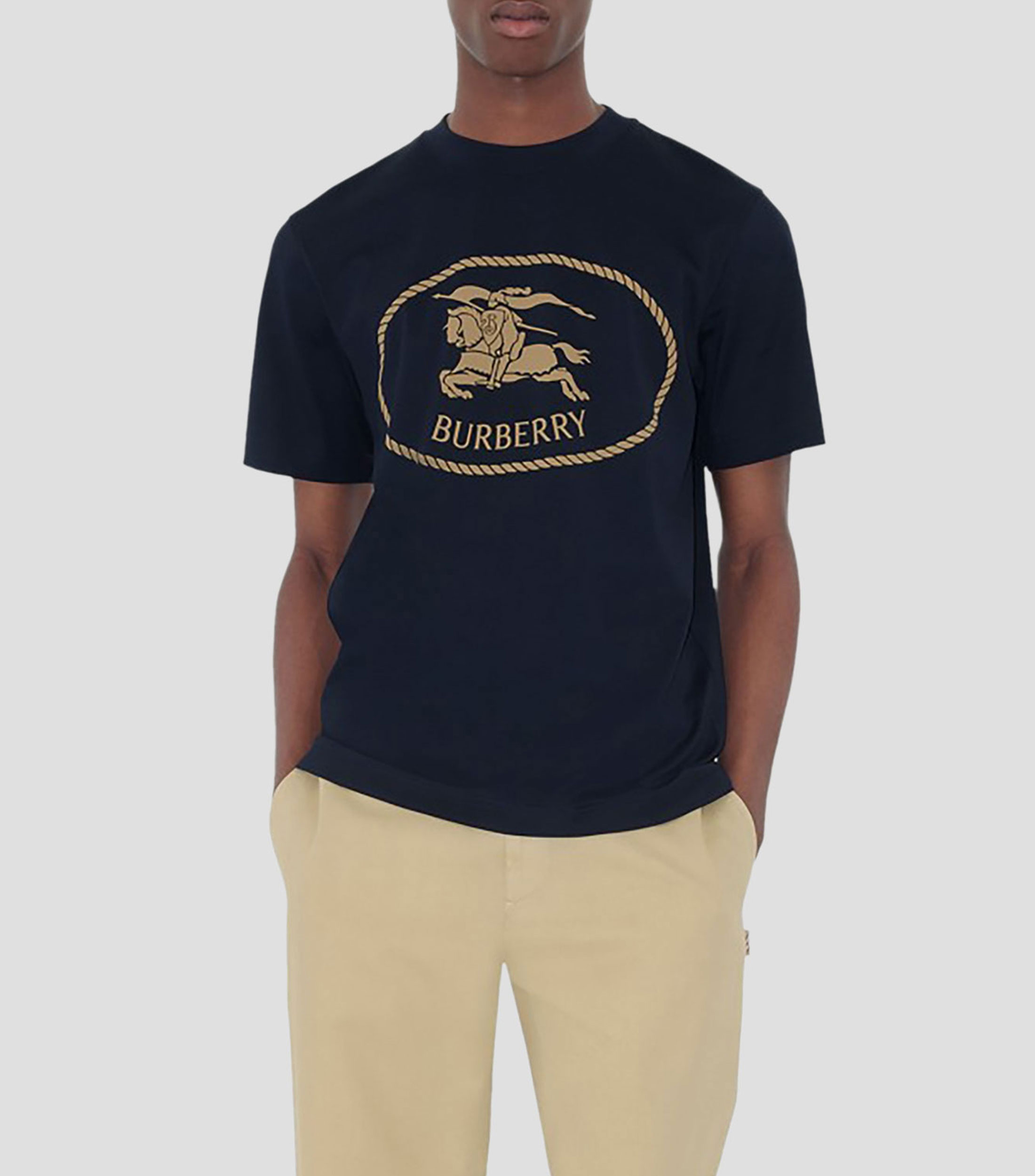 Playera cuello redondo de manga corta estampada Hombre
