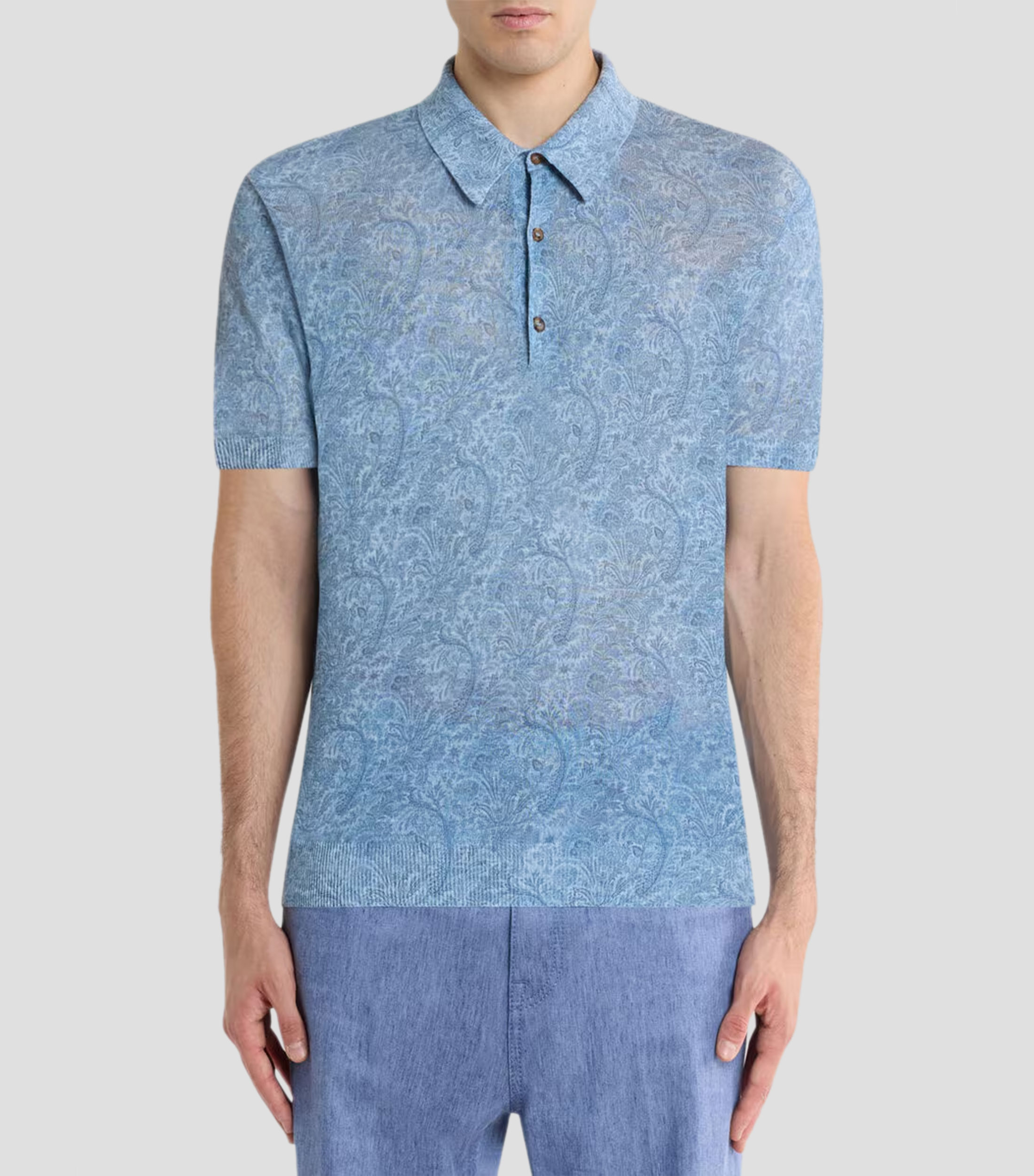 Playera tipo polo con manga corta estampada Hombre