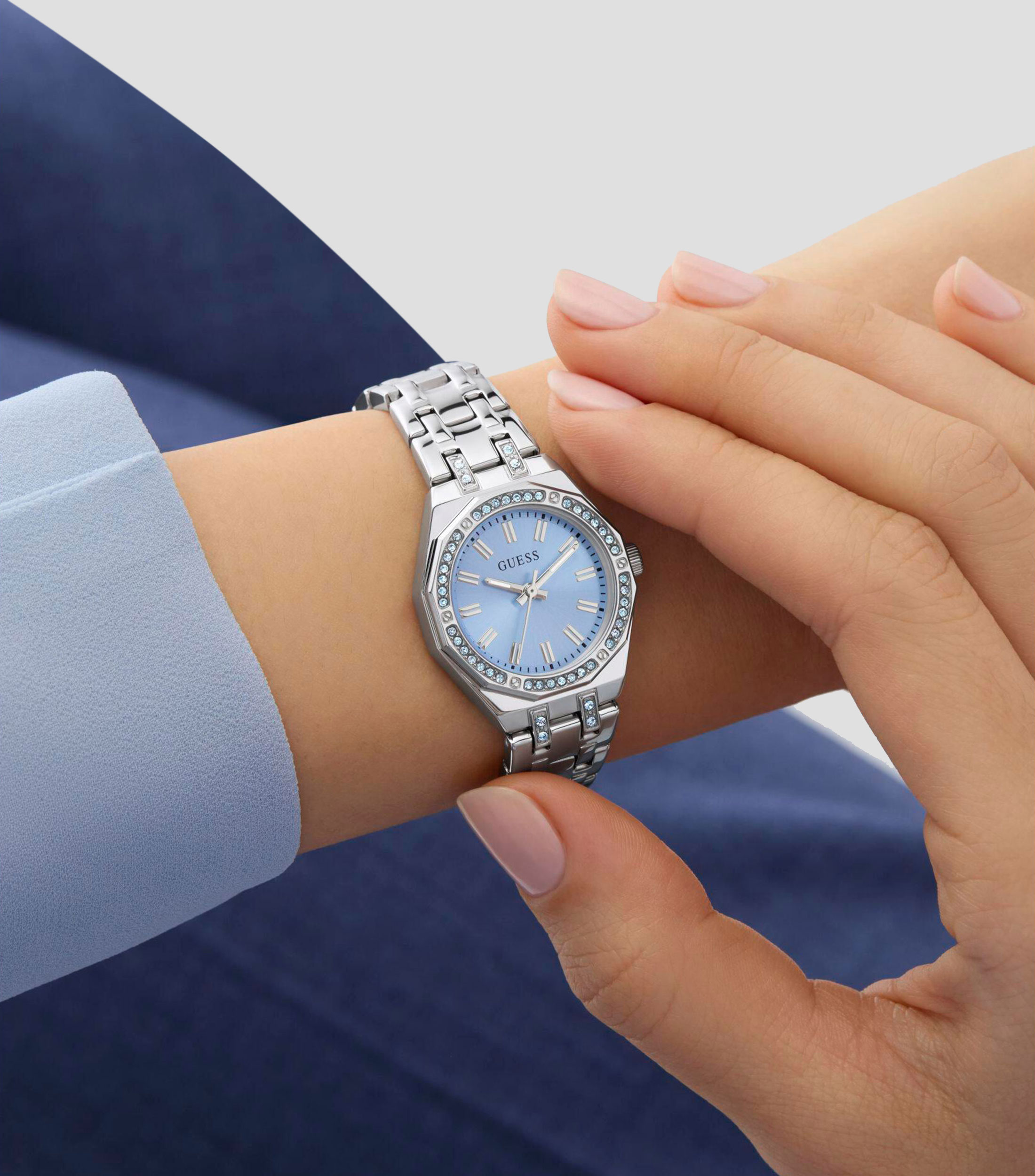 Reloj para Mujer Pixie de vestir Azul, Plateado