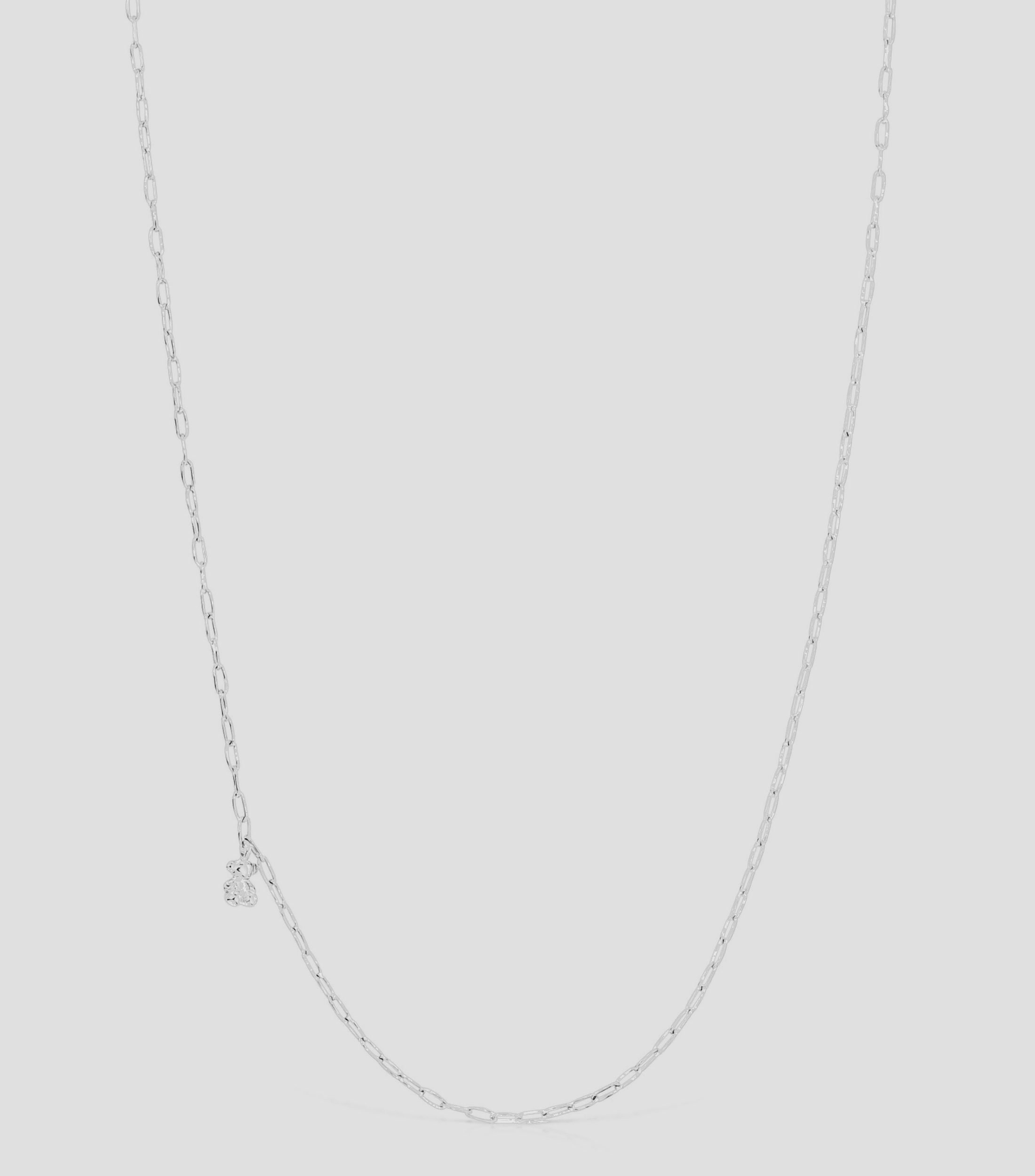 Collar con oso en plata con anillas ovales Bold Bear Mujer