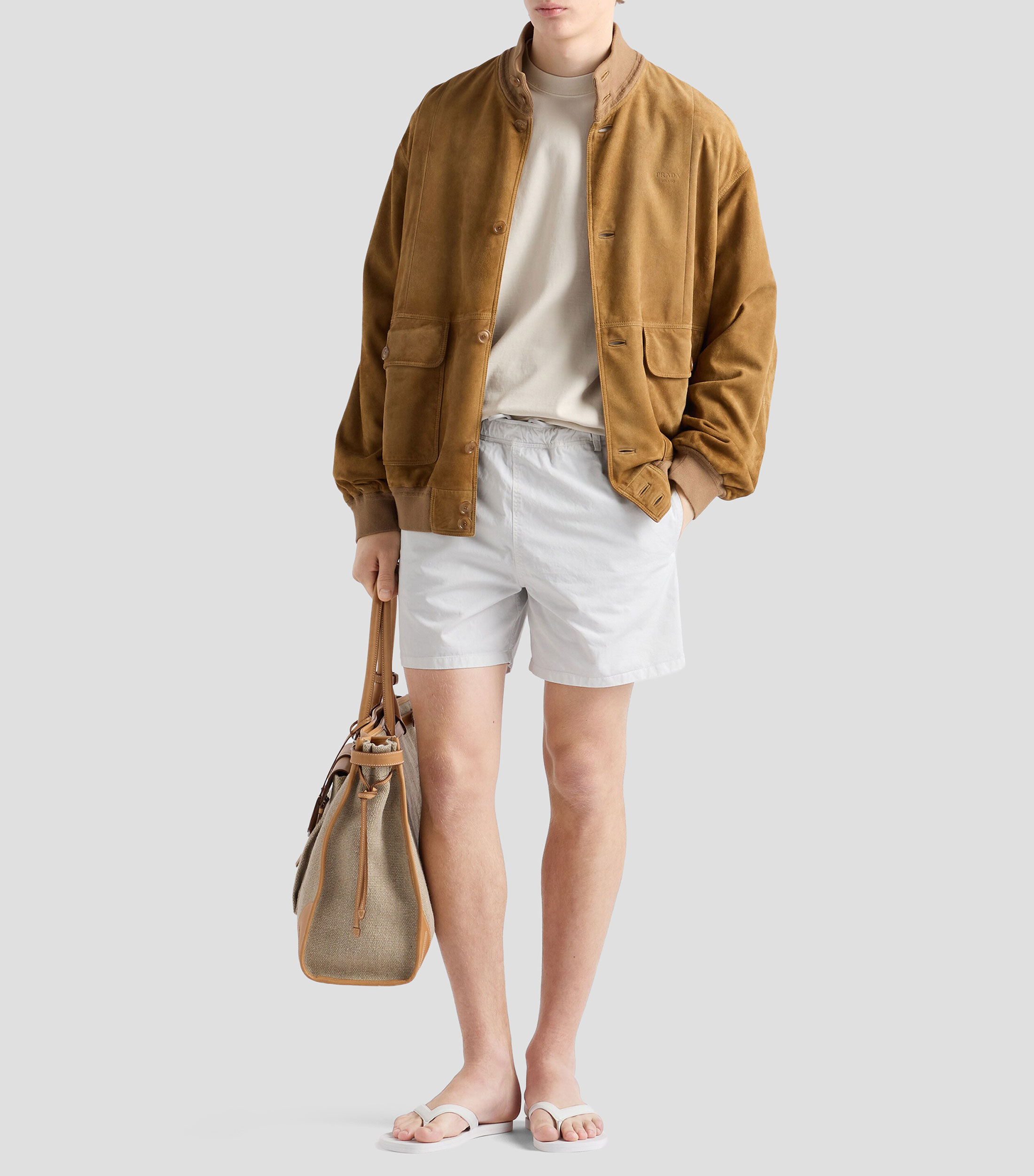 Traje de baño largo liso Hombre