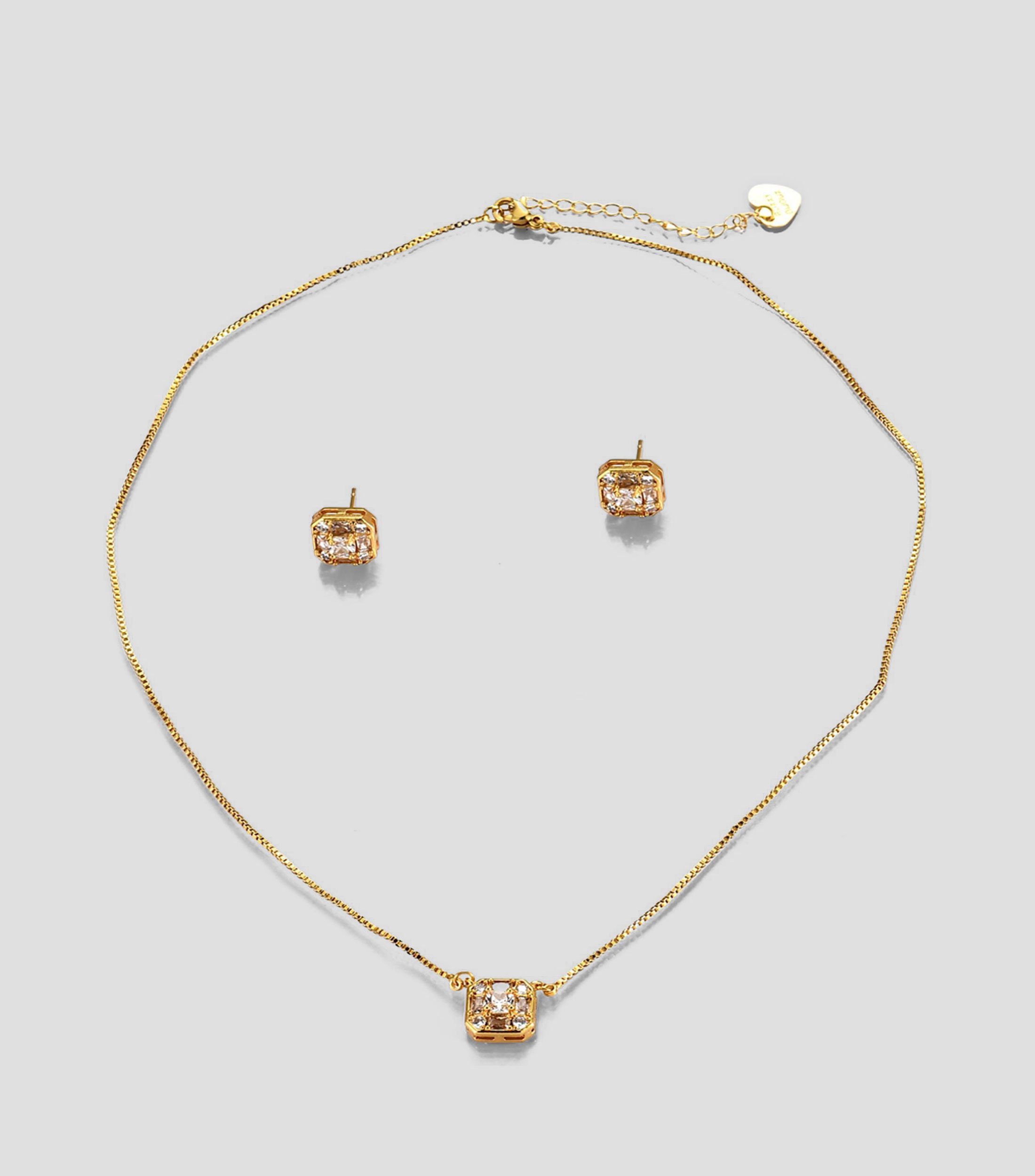 Set de collar y aretes cuadro Mujer