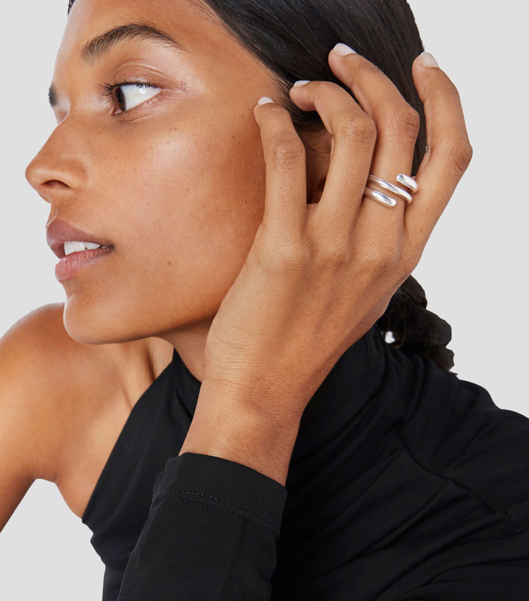 Anillo espiral en plata Mujer
