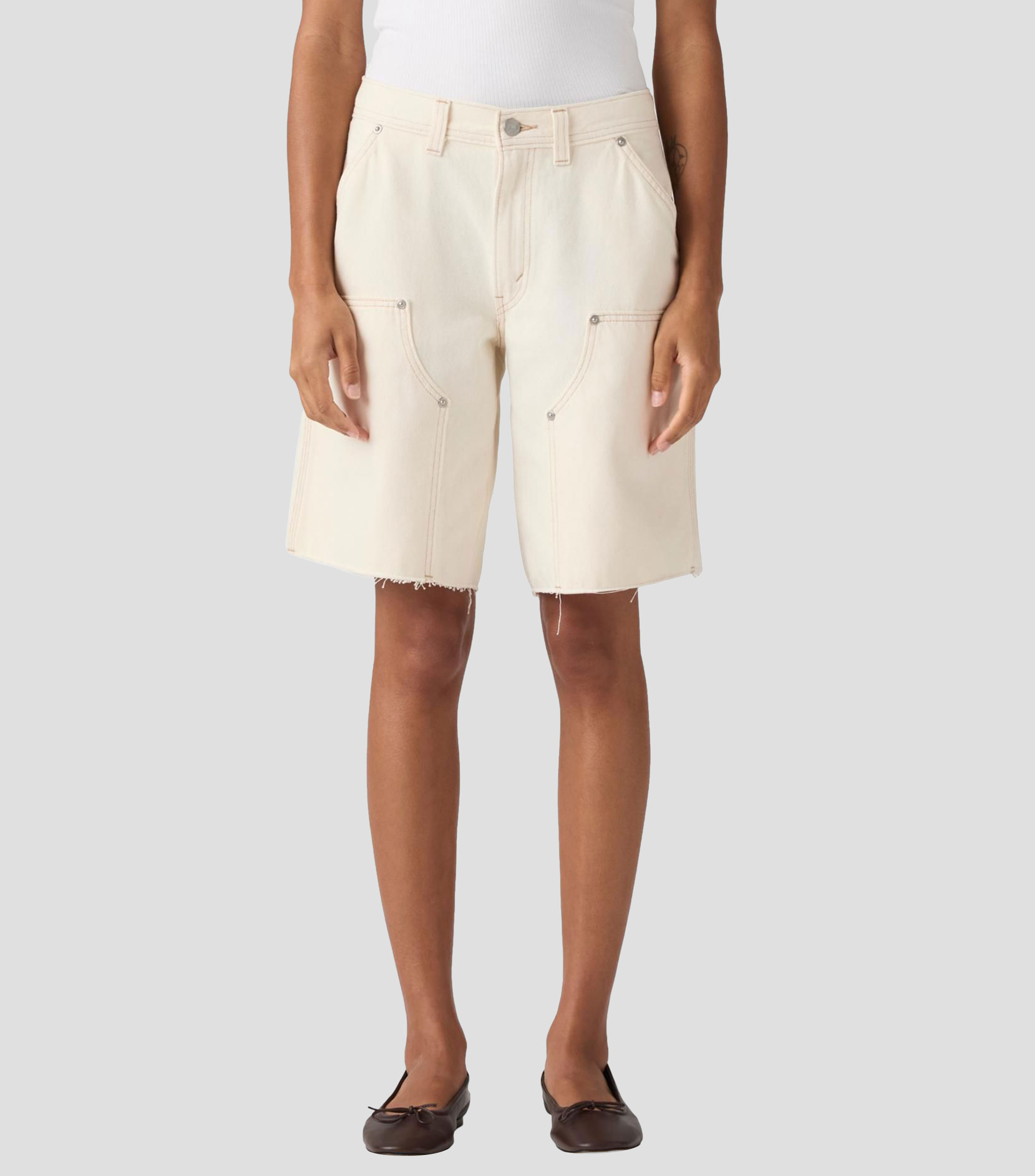 Short de mezclilla liso Mujer