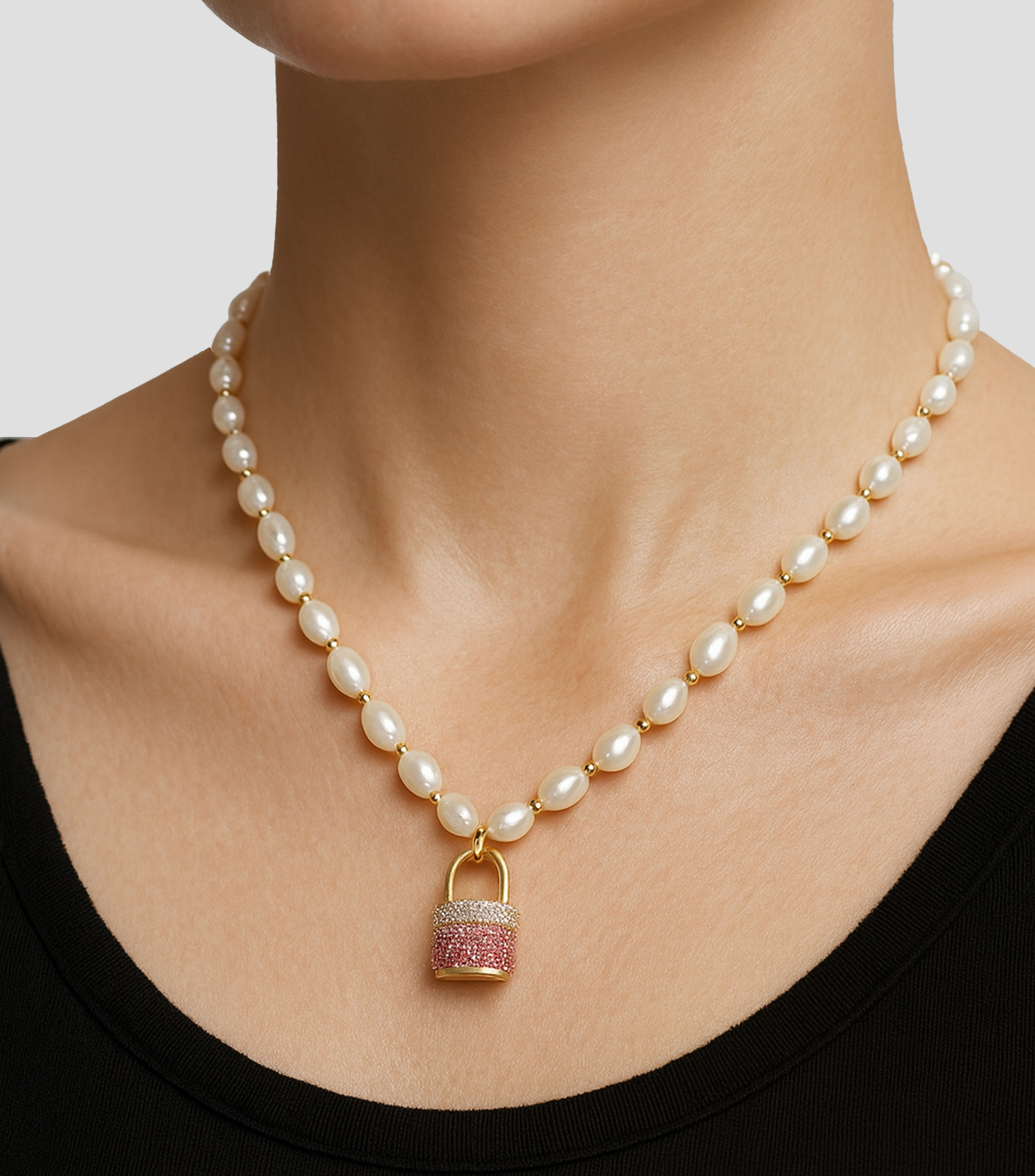 Collar Guess My Secret con perlas y cristales Mujer