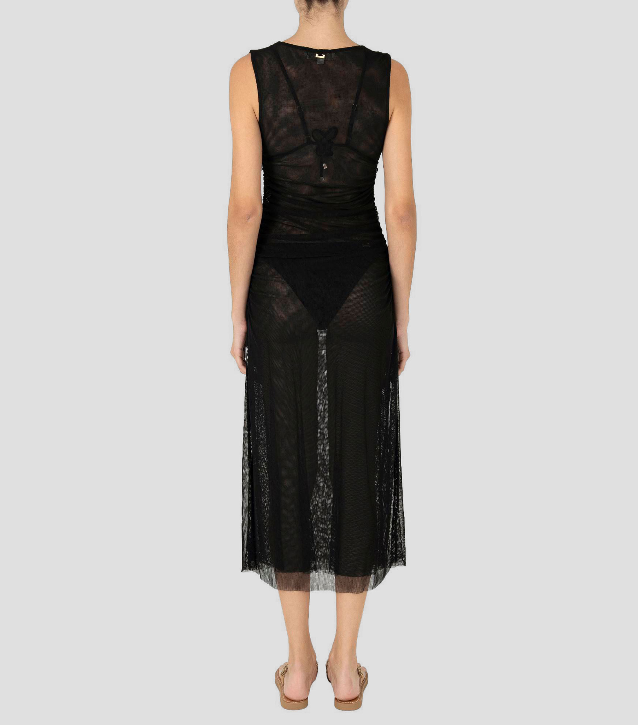 Vestido de playa largo liso Mujer