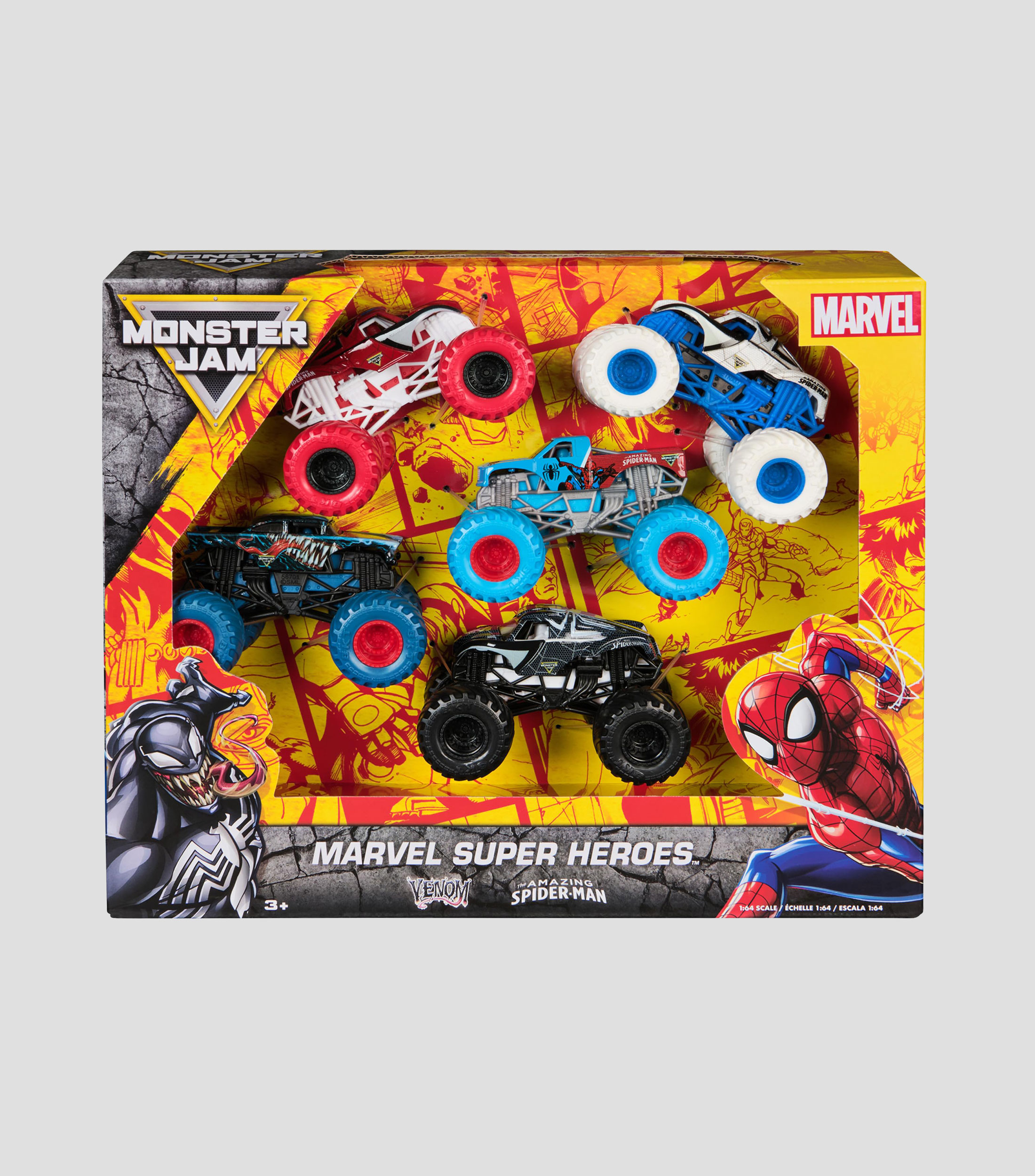 Set 5 Vehículos Monster Jam Marvel Super Heroes Exclusive