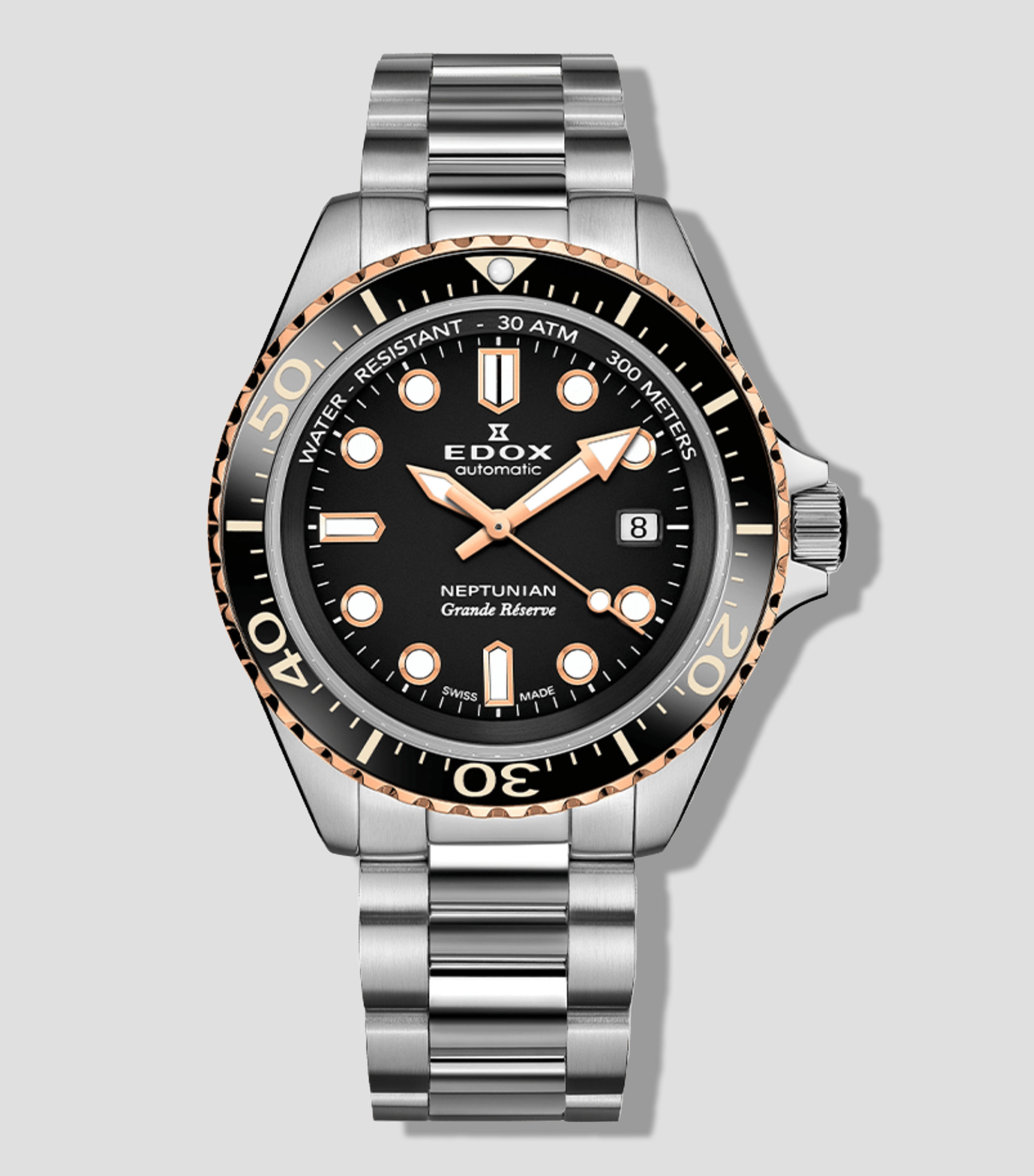 Reloj para Hombre Neptunian Deportivo, Plateado y Negro