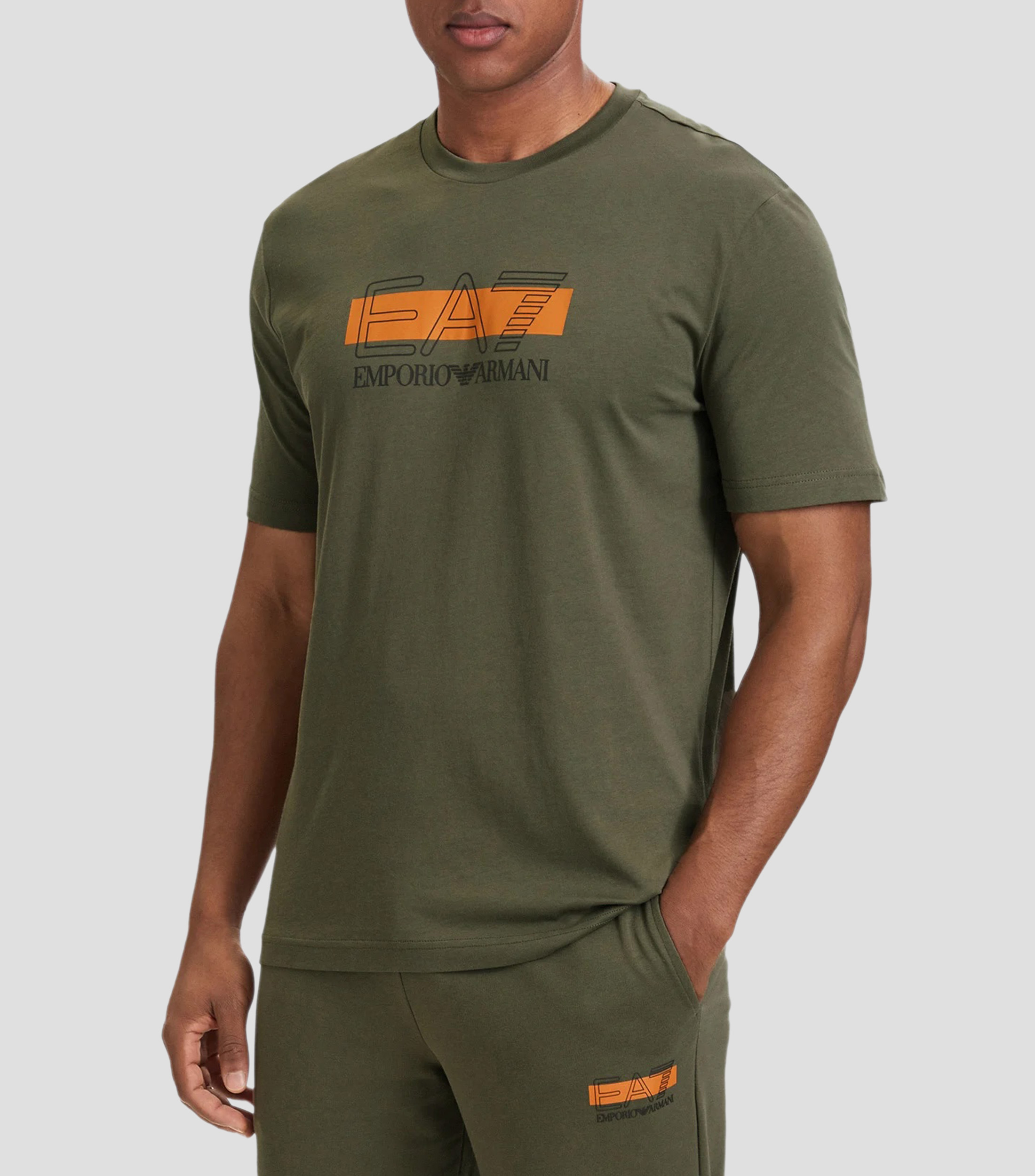 Playera cuello redondo manga corta estampada Hombre