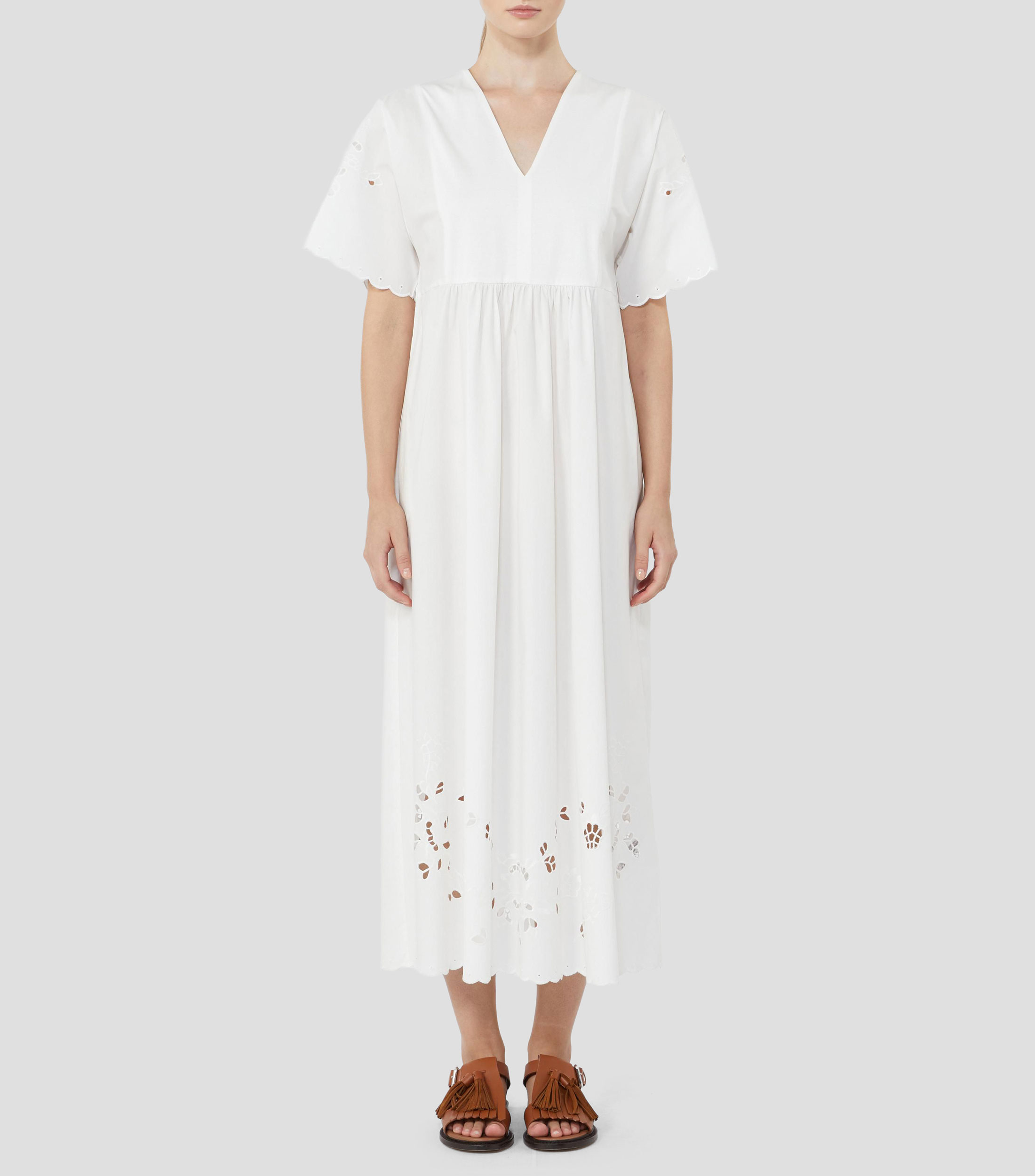 Vestido largo liso Mujer