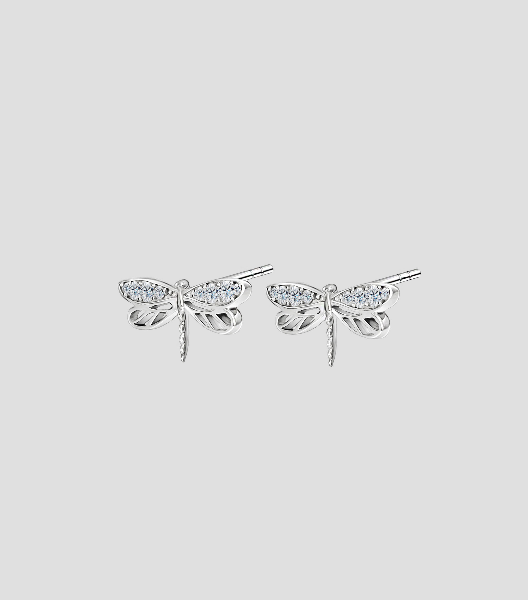 Broqueles en plata .925 Libelula Mujer