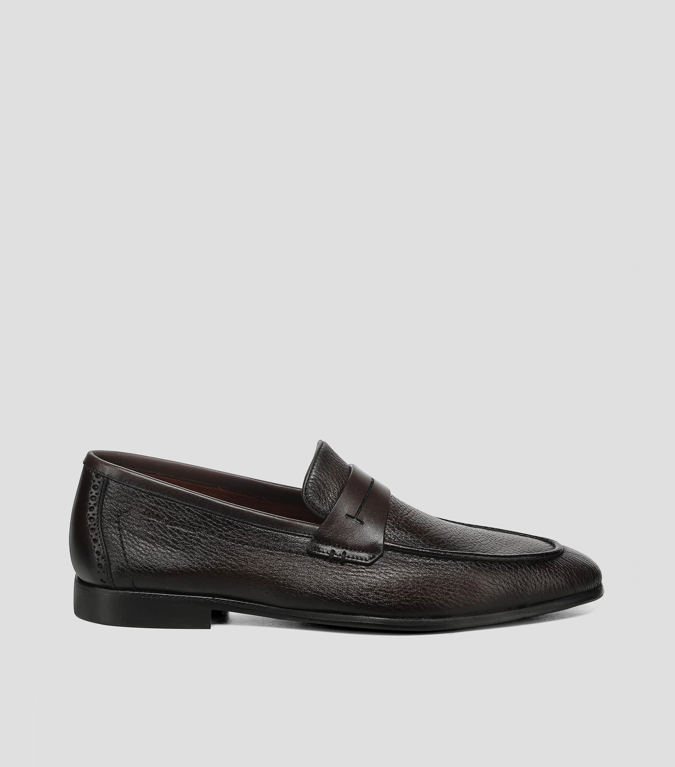 Mocasines en piel genuina de venado lisos Hombre