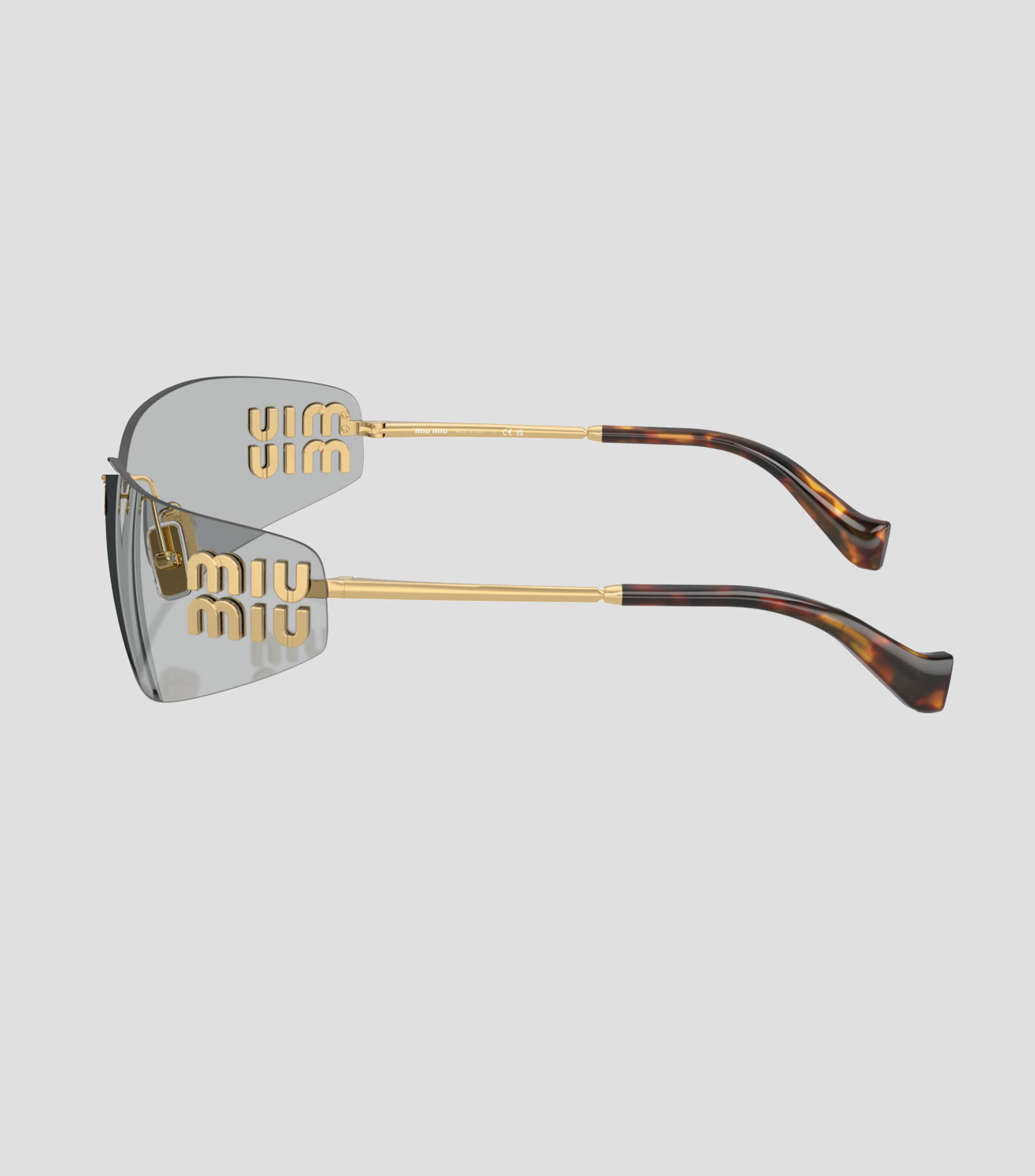 Lentes de sol rectangulares dorados Unisex