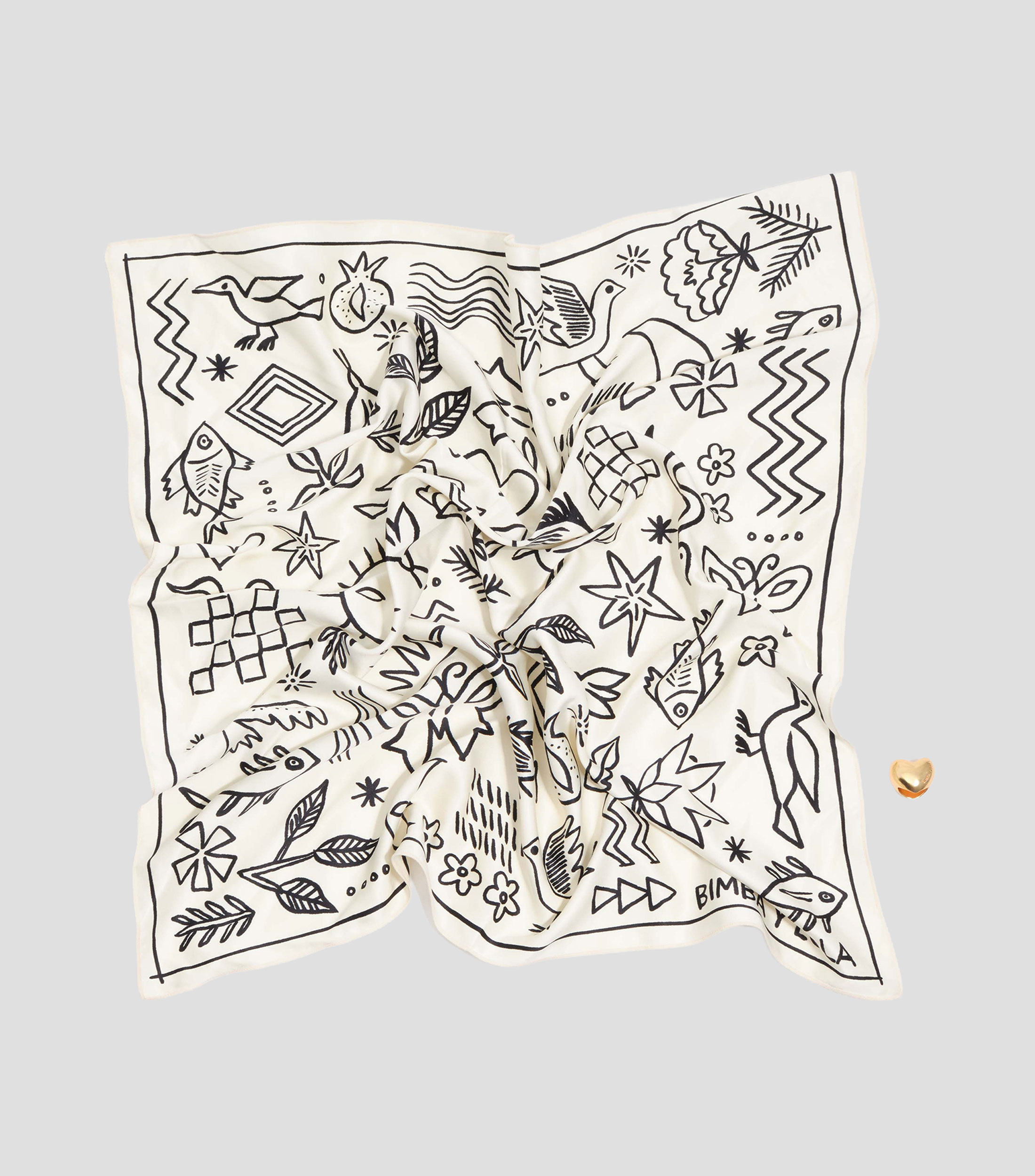 Pañuelo estampado con charm Mujer