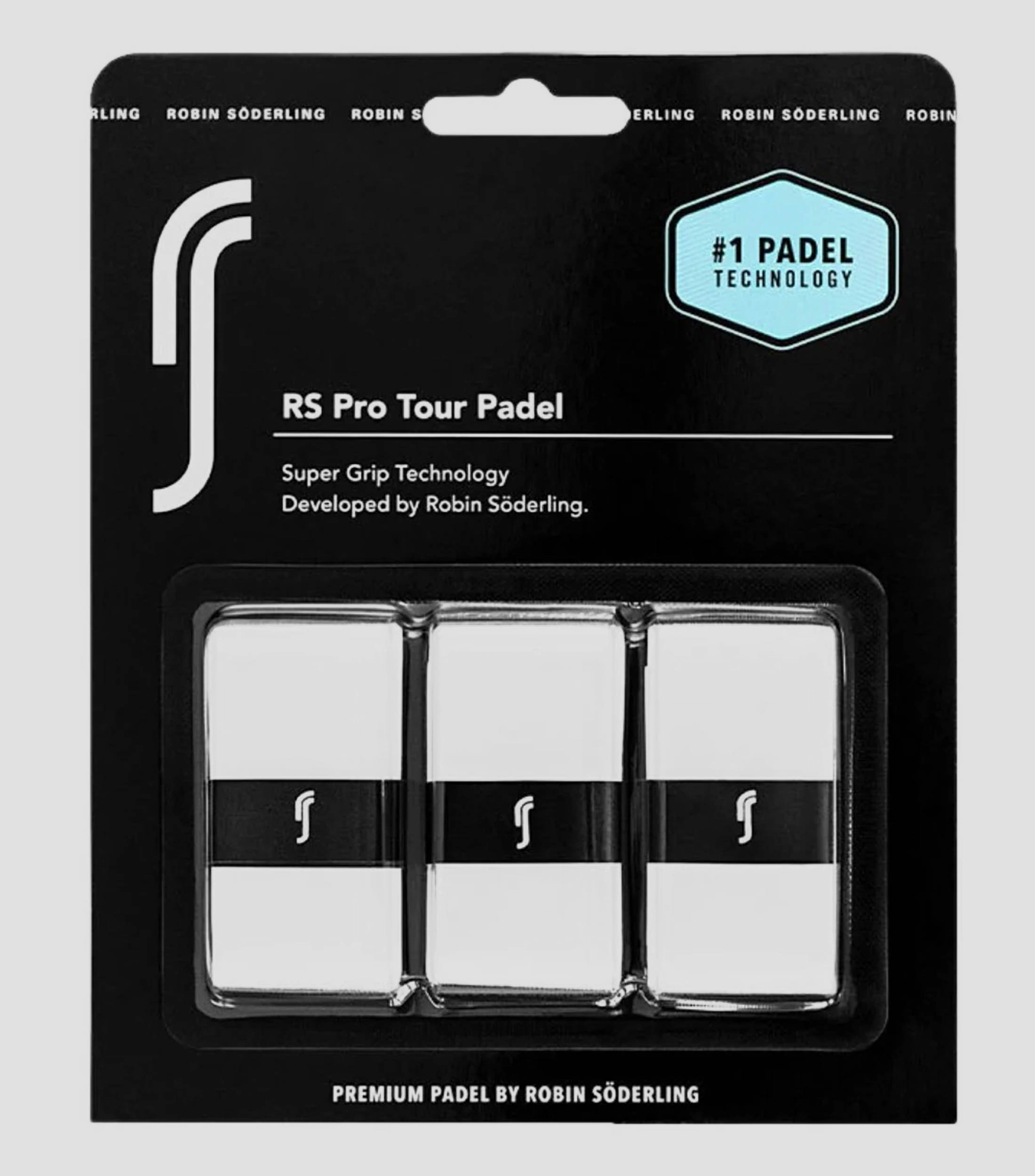 Set 3 piezas Overgrip para raqueta Blanco