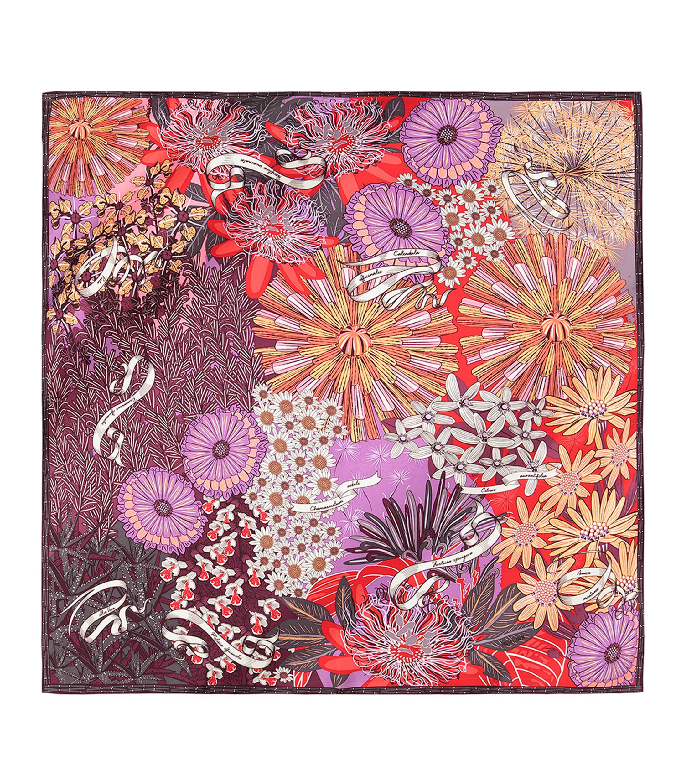 Mascada color morado con flores Mujer