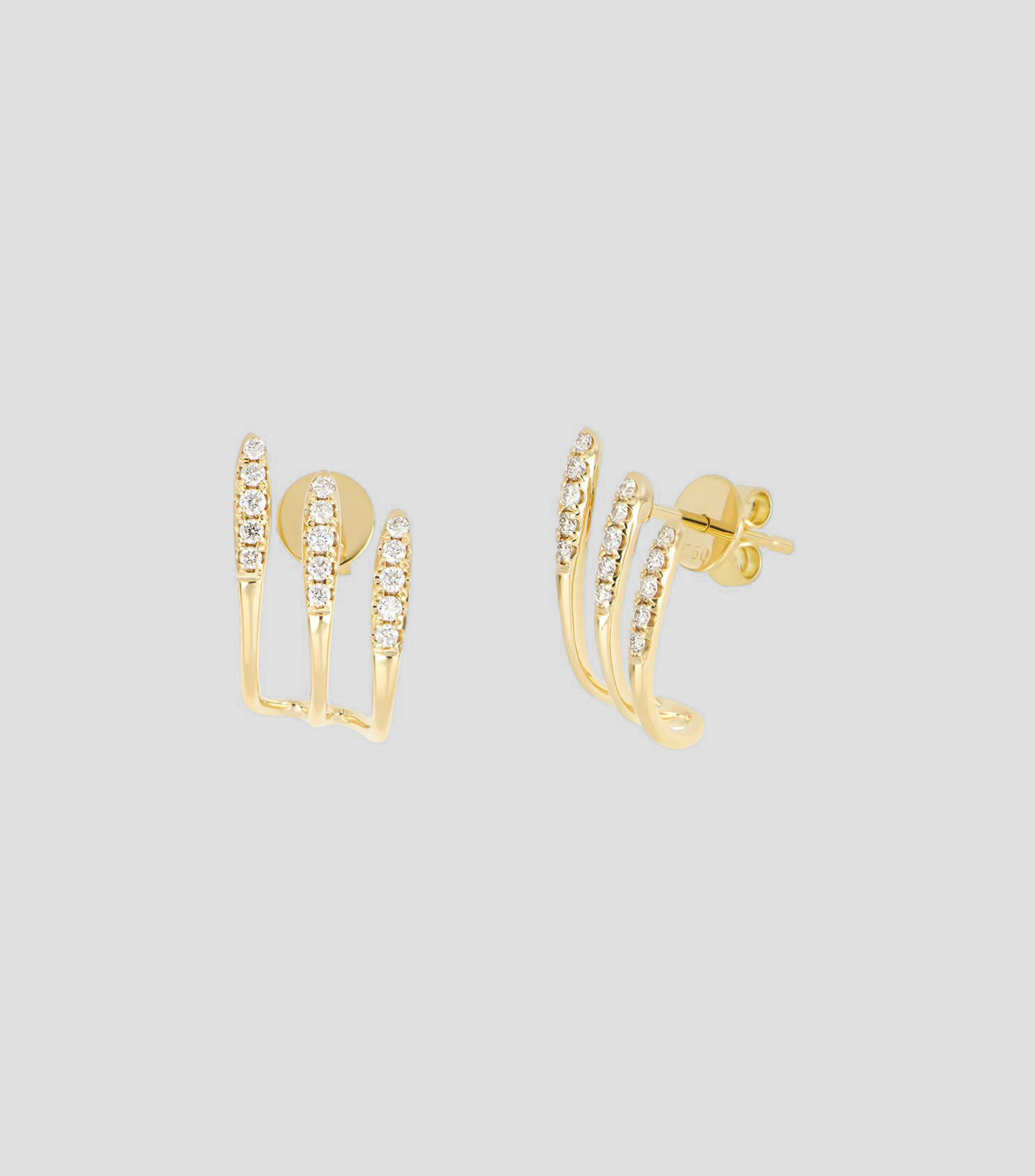 Broqueles en Oro amarillo de 18 Kilates con Diamante Mujer