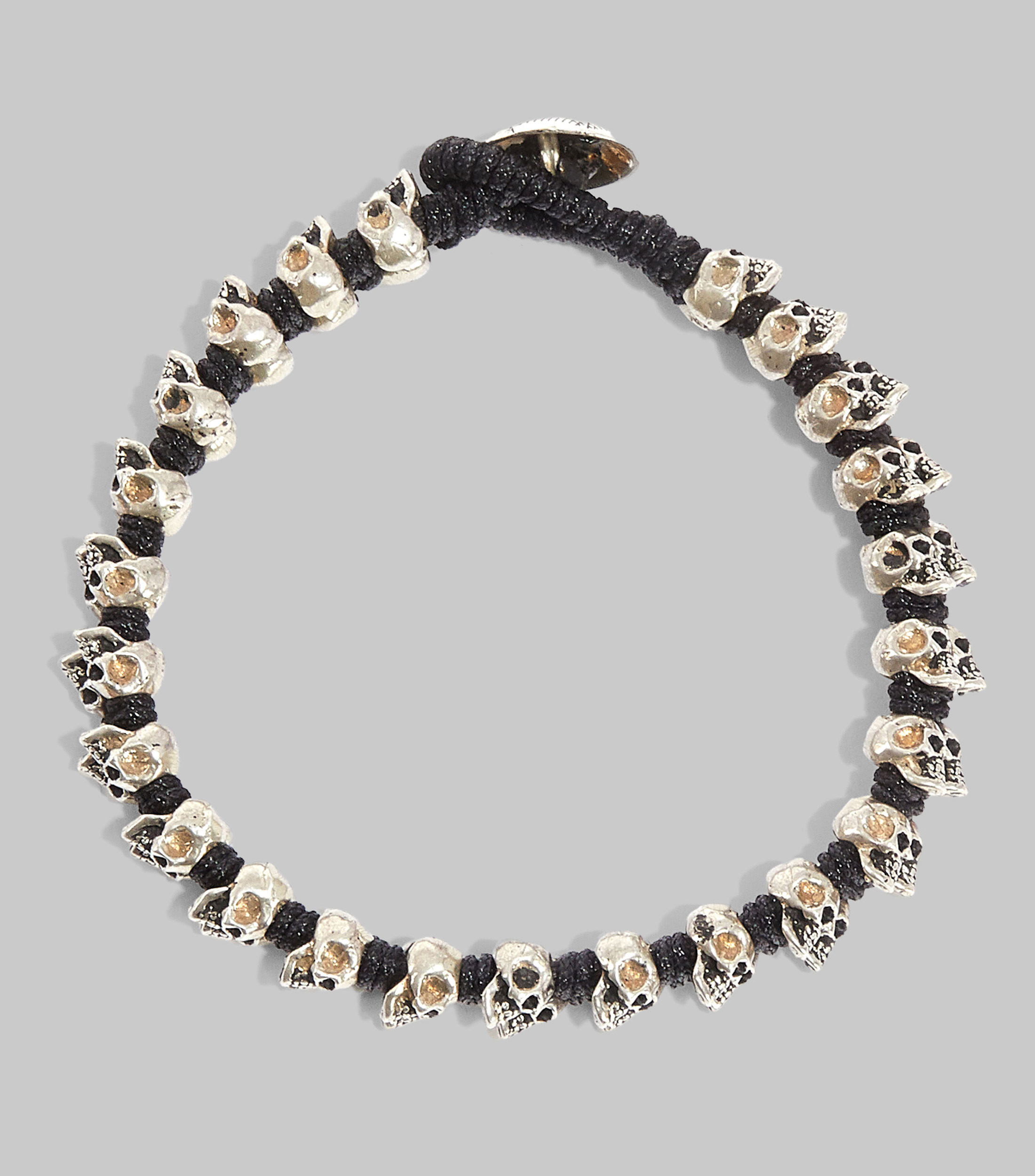 Pulsera en plata con calaveras Hombre