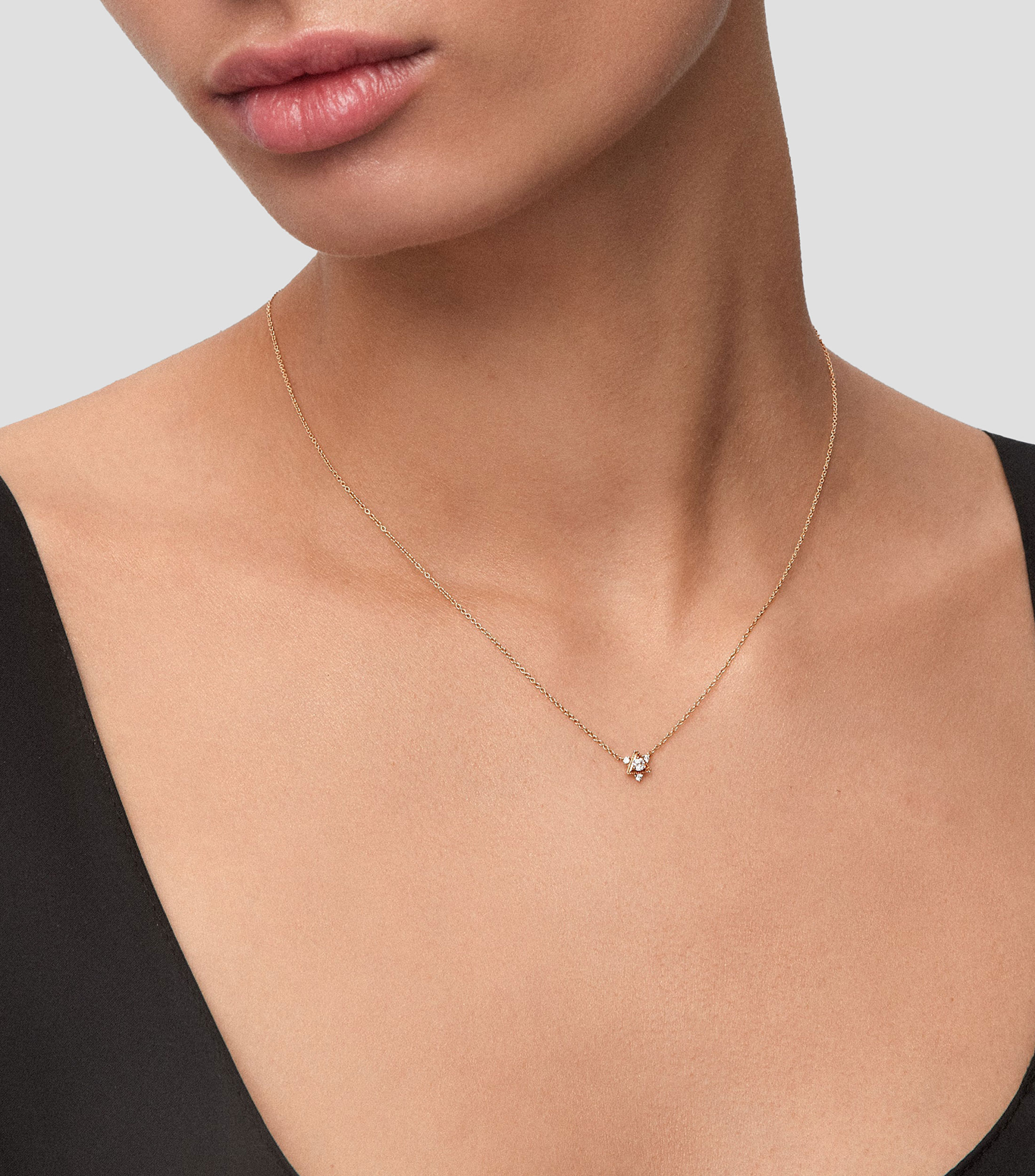 Collar en oro rosa 18 Kts con diamantes Orion Mujer