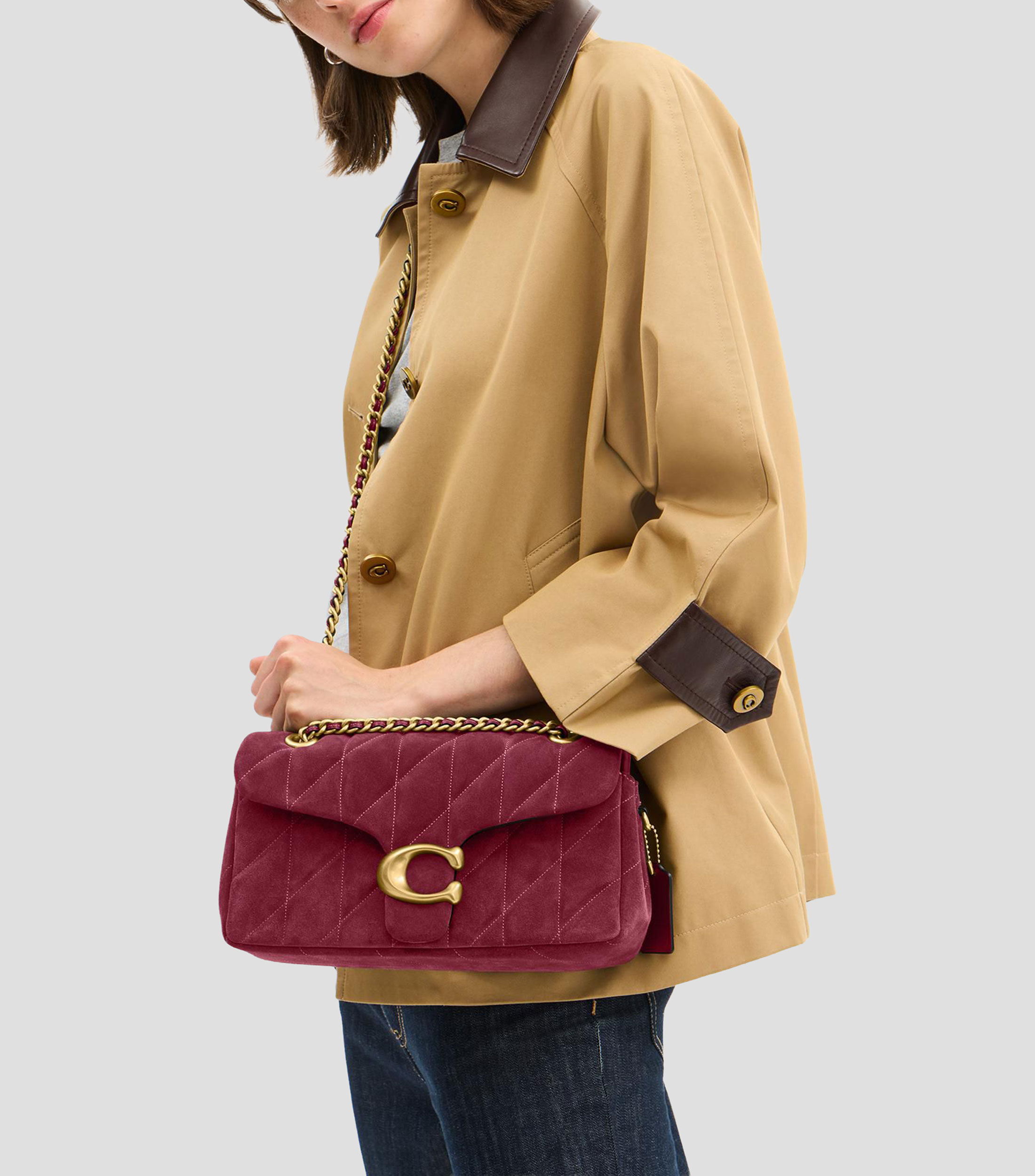 Bolsa shoulder fucsia en piel Tabby 26 lisa Mujer