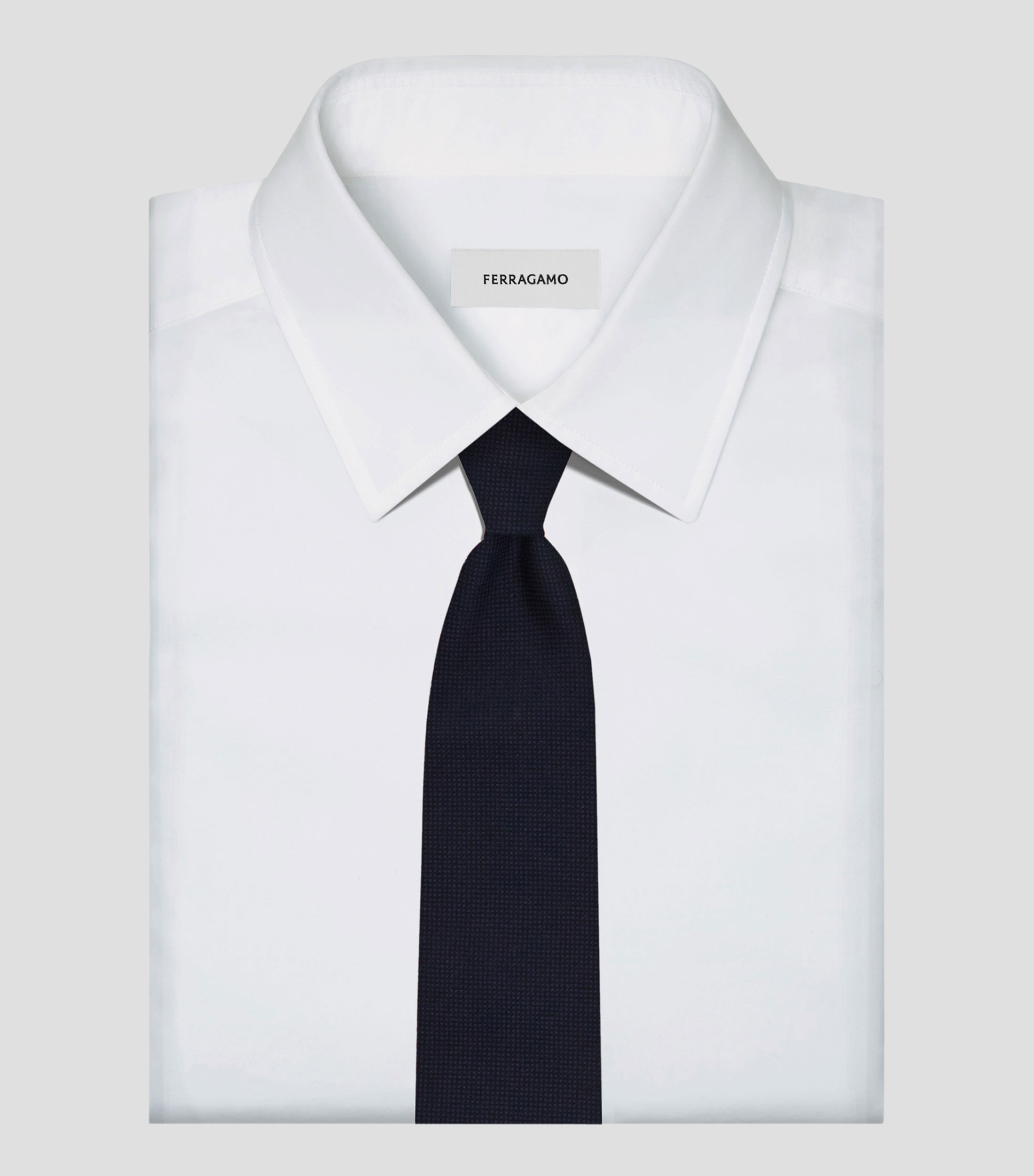 Corbata ancha de algodón y seda piqué