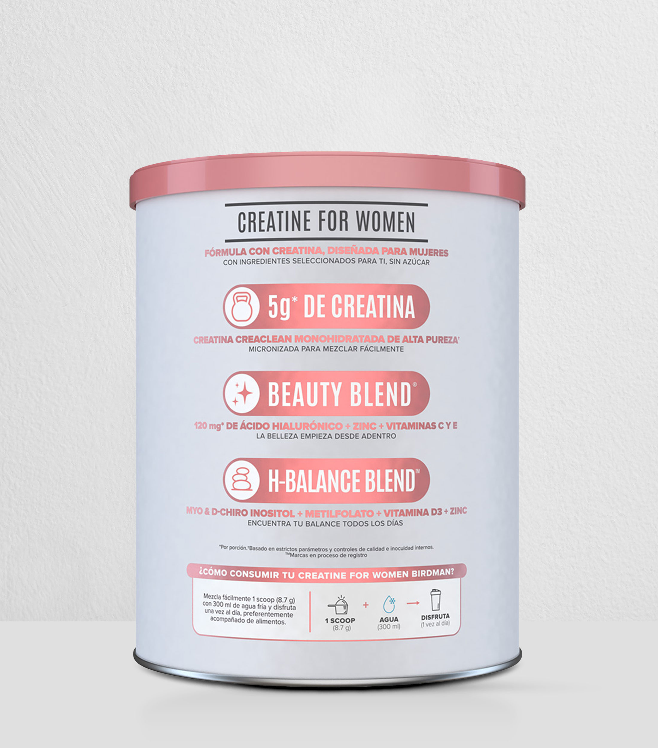 Creatina para Mujer Limonada Rosa, 348 g