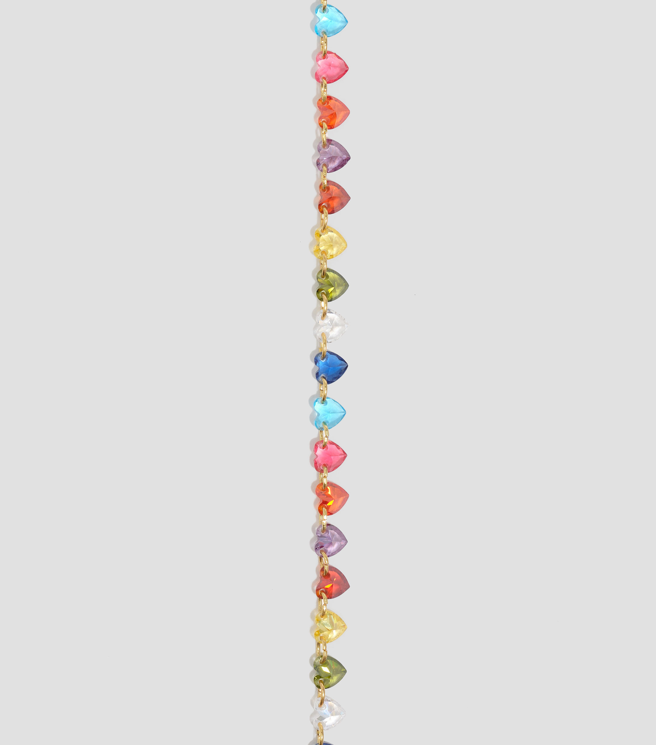 Collar corazones cristales multicolor dorado Mujer