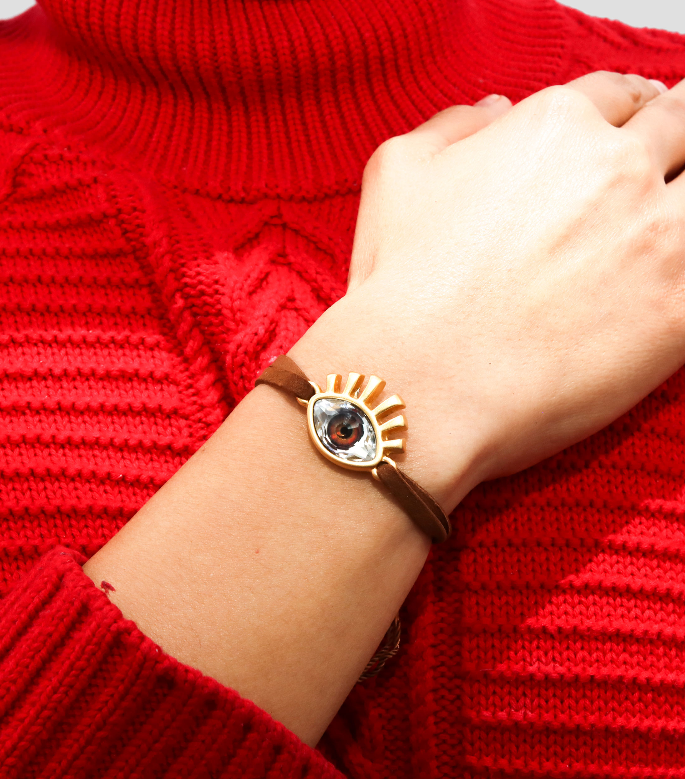 Pulsera cafe con ojo Mujer