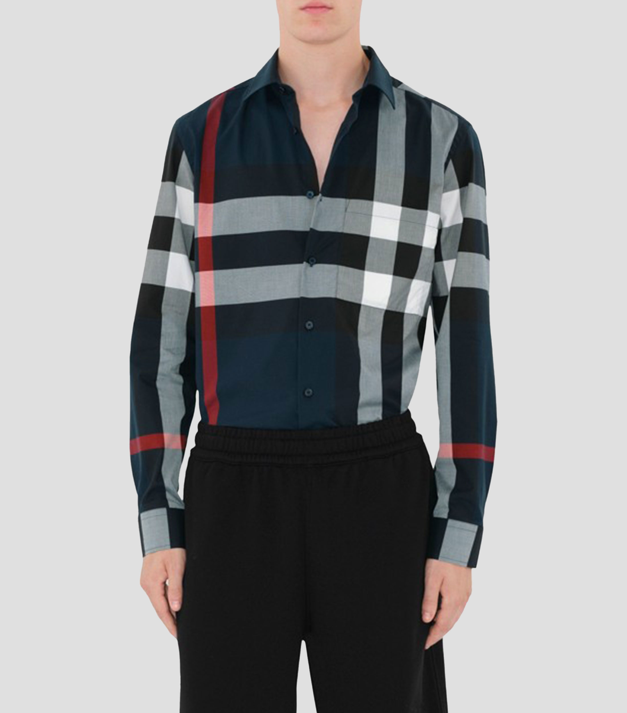 Camisa a cuadros manga larga Hombre