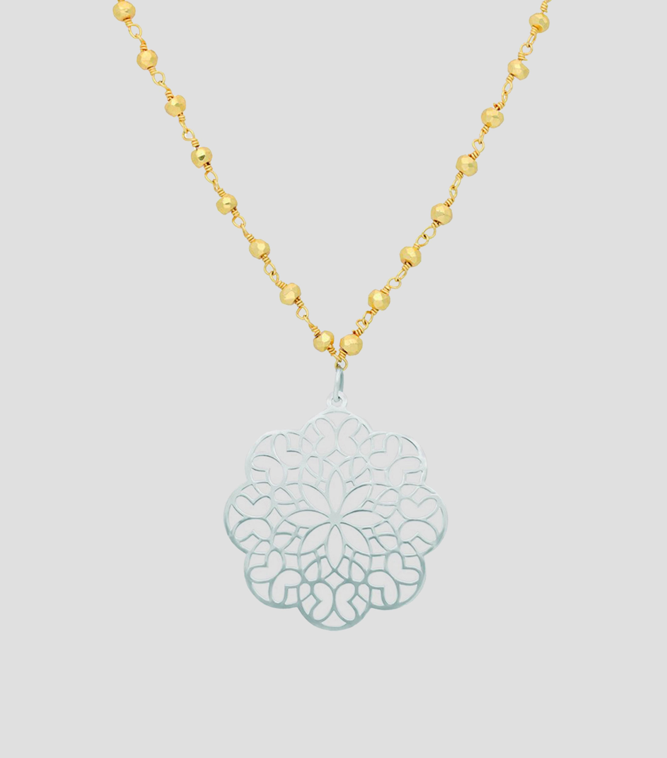 Collar Flor en plata .925 Mujer