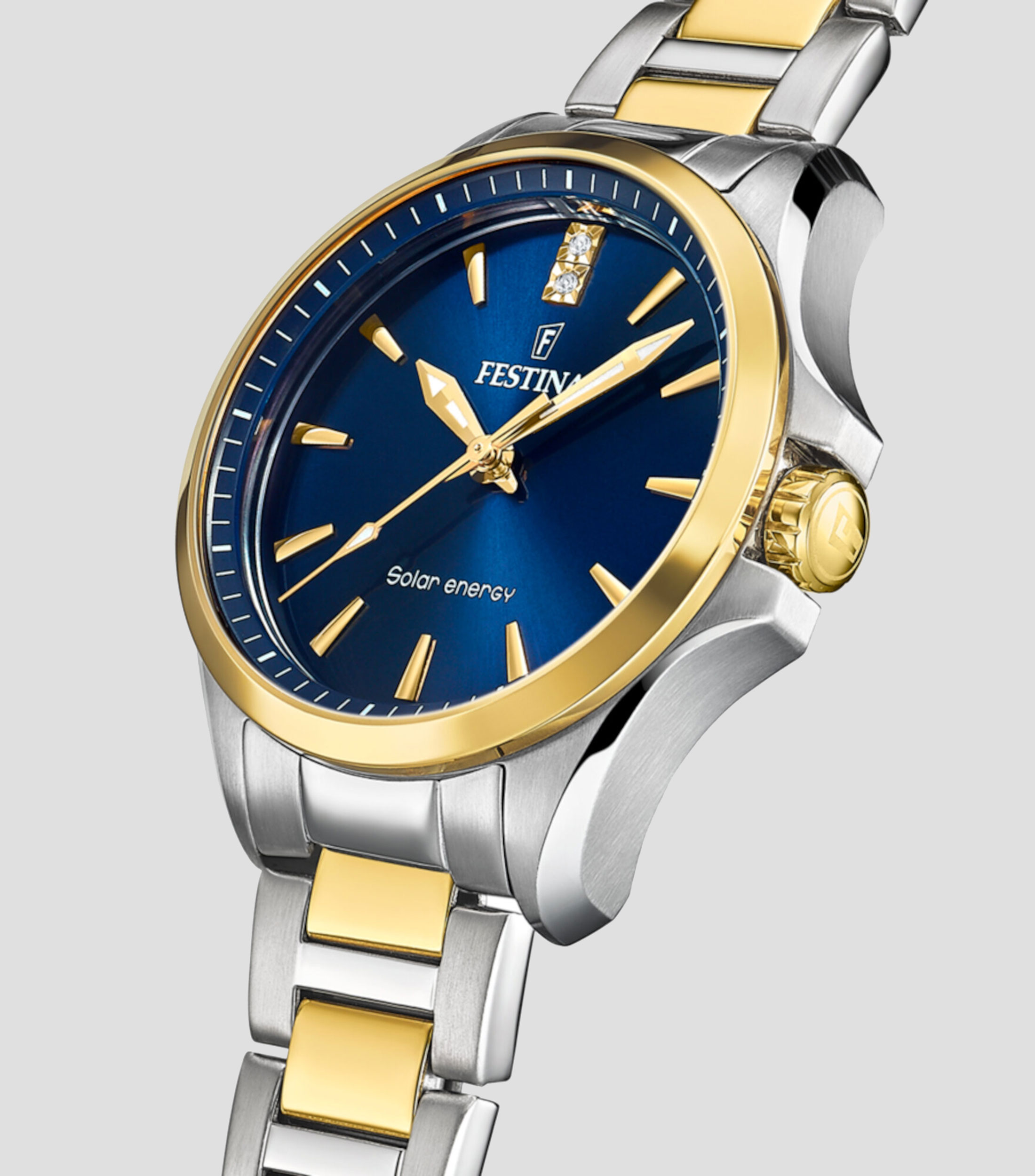 Reloj para Mujer Solar Energy Casual Azul, Dorado