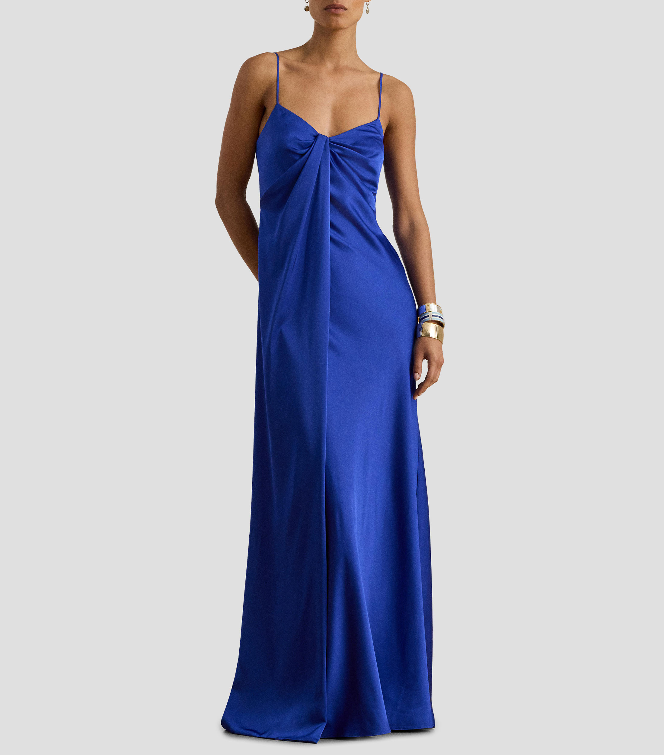 Vestido de fiesta maxi liso Mujer