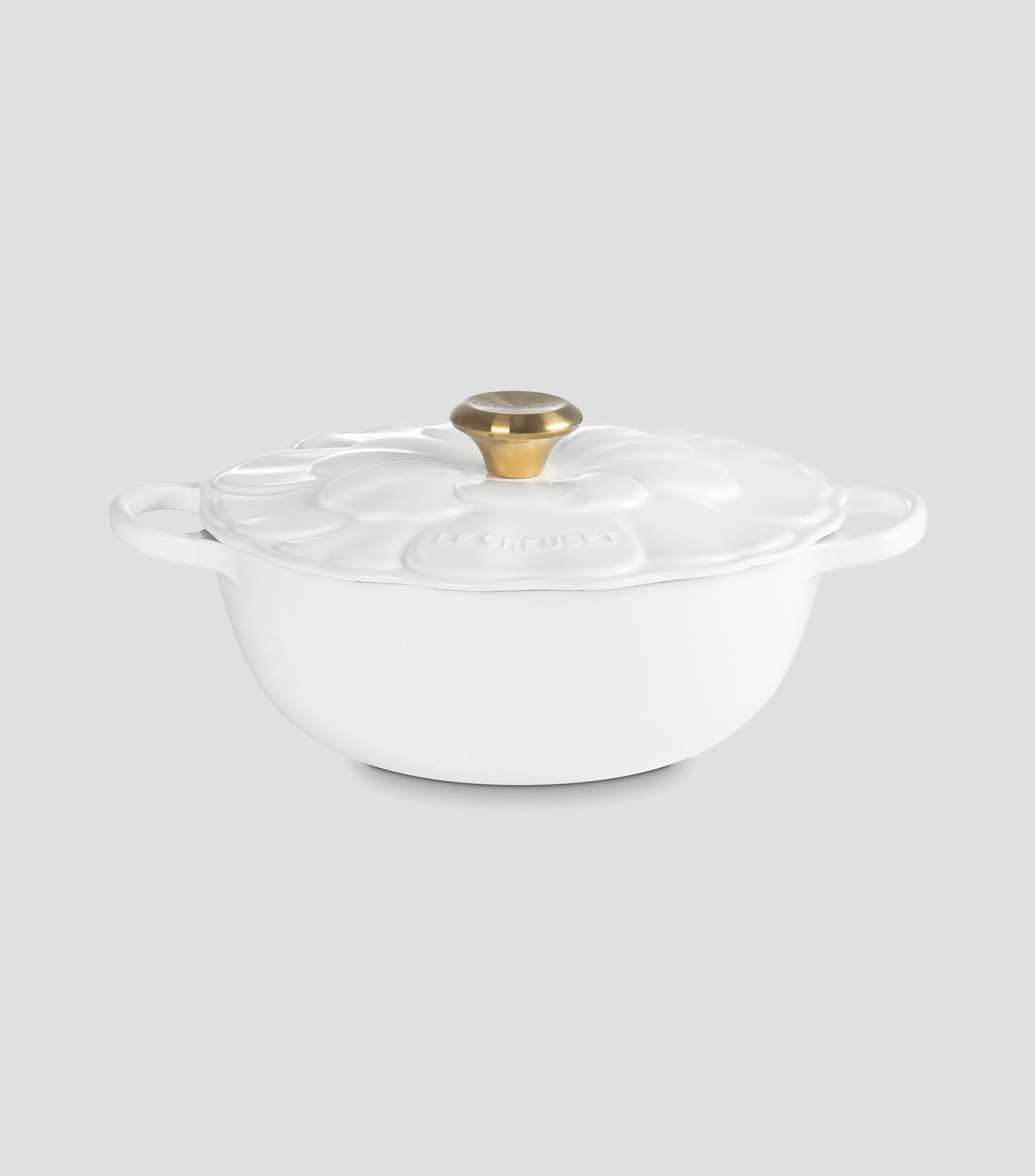 Olla en hierro colado Marmita Pétalos 4.1 L blanca
