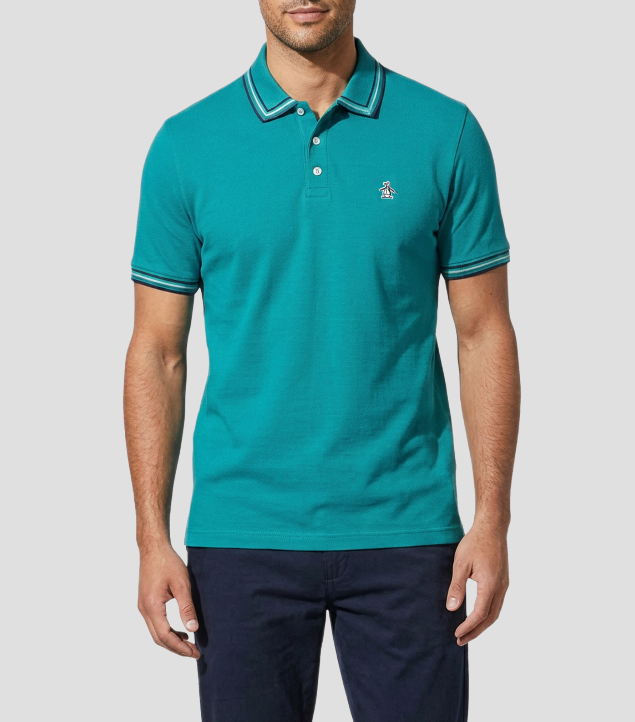 Playera tipo polo manga corta lisa Hombre