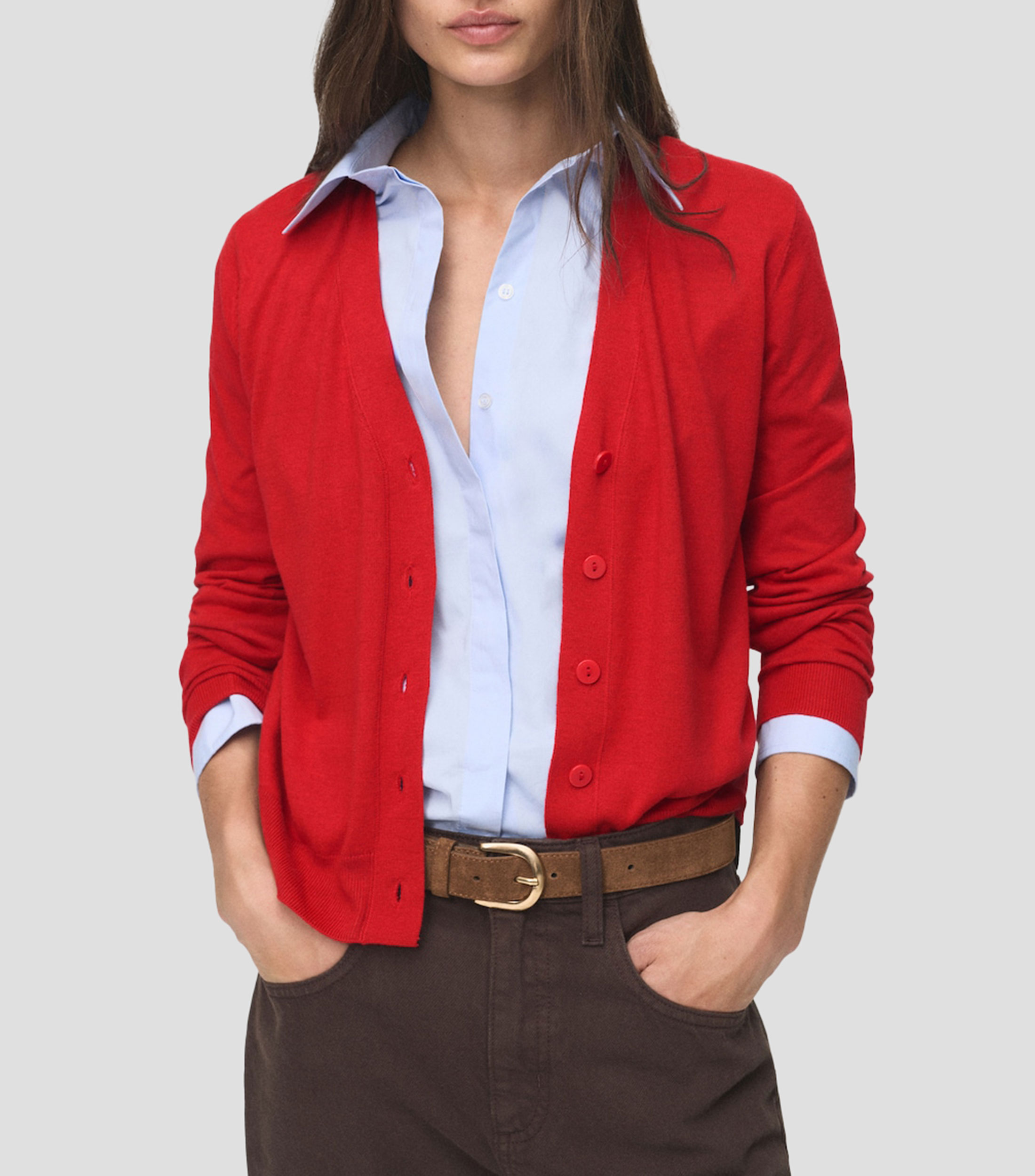 Cárdigan cuello V Mujer